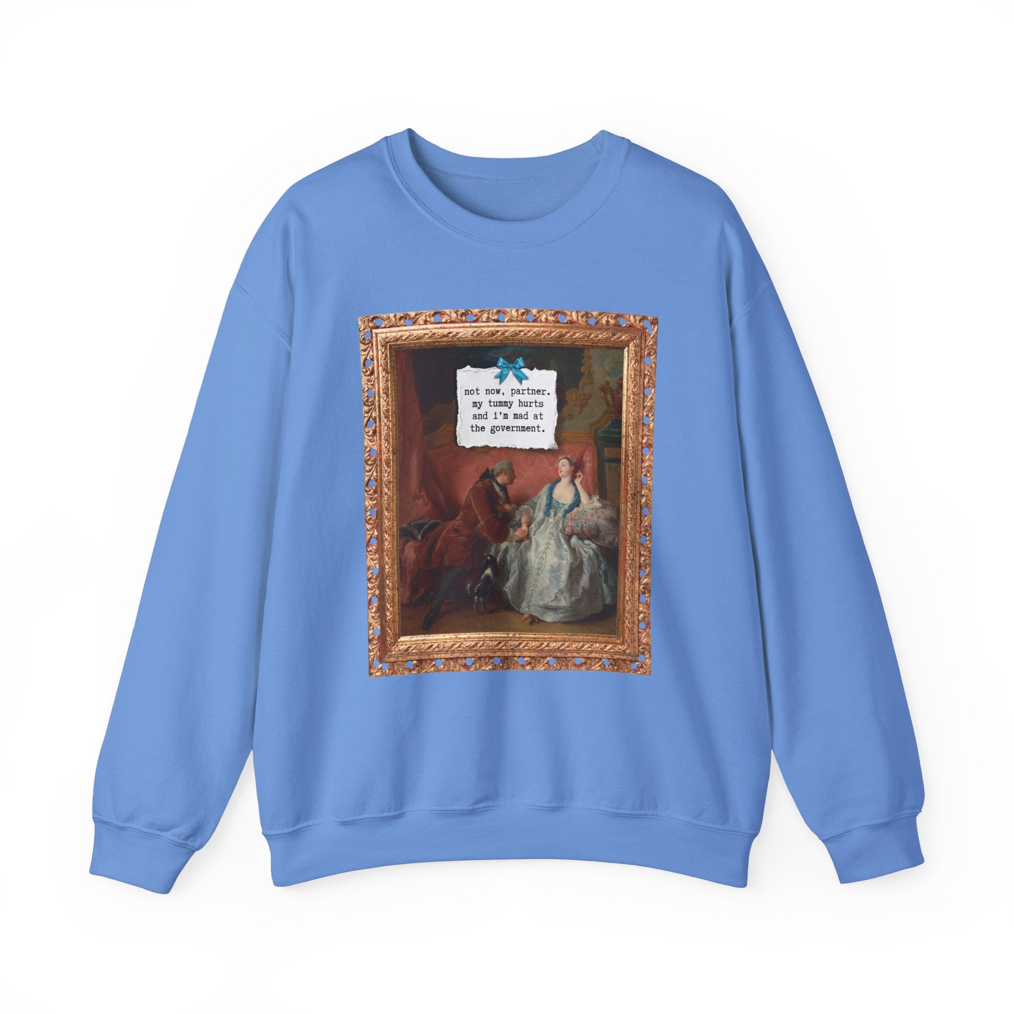 Funny French Art History Sweatshirt for Humanities Major Who's Mad at the Government, Cute Feminist Shirt with Bow, Jean François de Troy - Opal and June