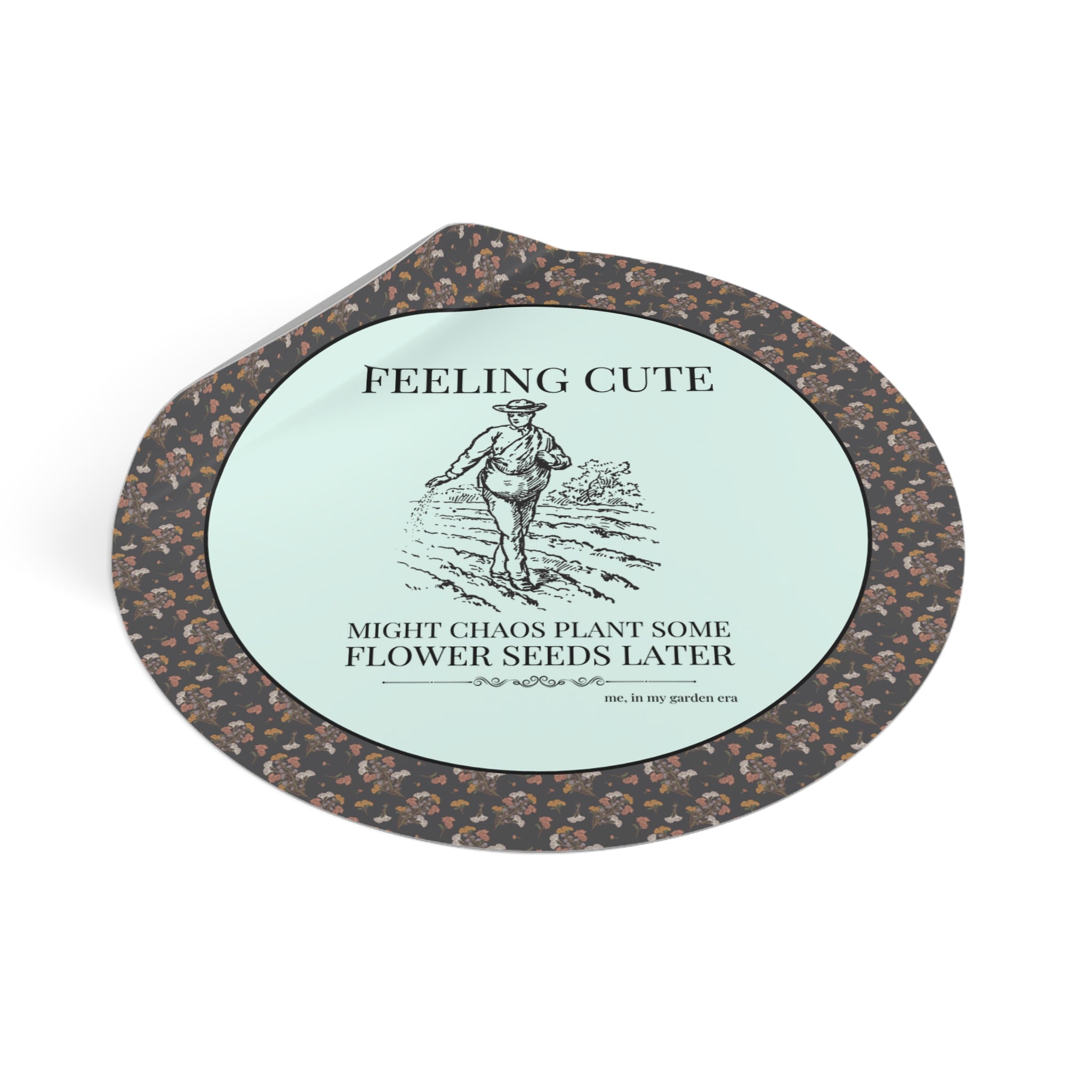 Funny Gardening Sticker for Gardener Who Loves Chaos Gardening, Vintage Lithograph Aesthetic Sticker for Flower Farmer Growing Wildflowers - Opal and June