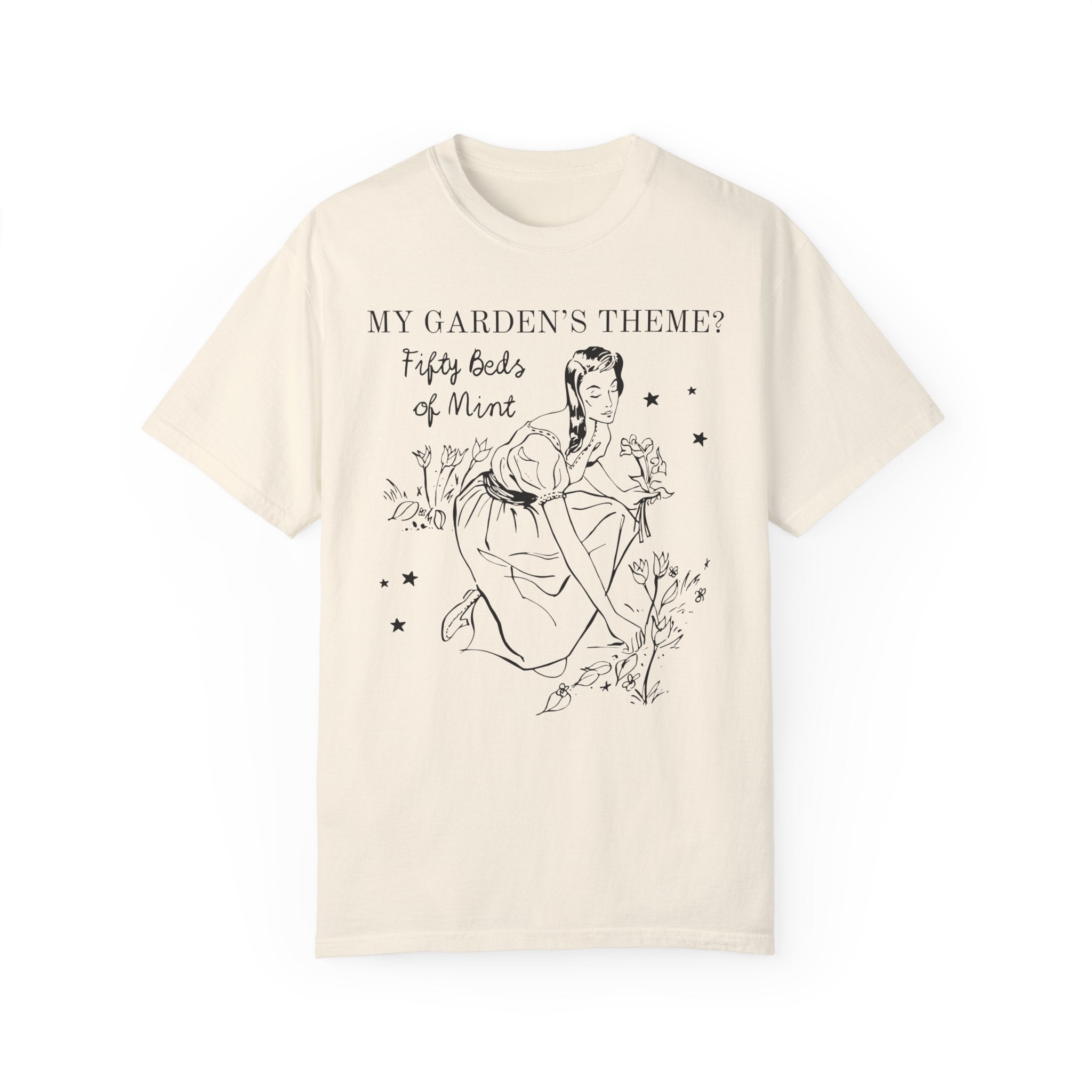 Funny Gardening Tee Shirt for Garden Lover Who Has Too Much Mint: Silly Vintage Aesthetic Garden Girlie T-Shirt, Funny Saying Gardening Tee - Opal and June