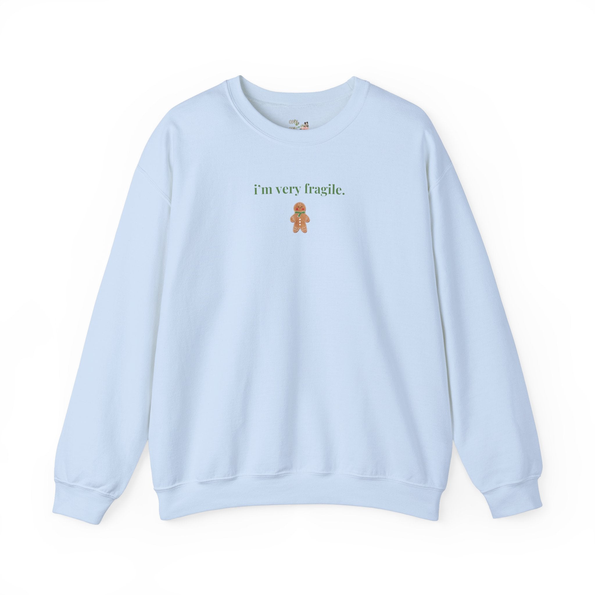 Funny Gingerbread Cookie Sweatshirt for Holiday Party, Cozy Christmas Crewneck for Friend Who's Always Anxious, Chaotic Overwhelmed Xmas - Opal and June