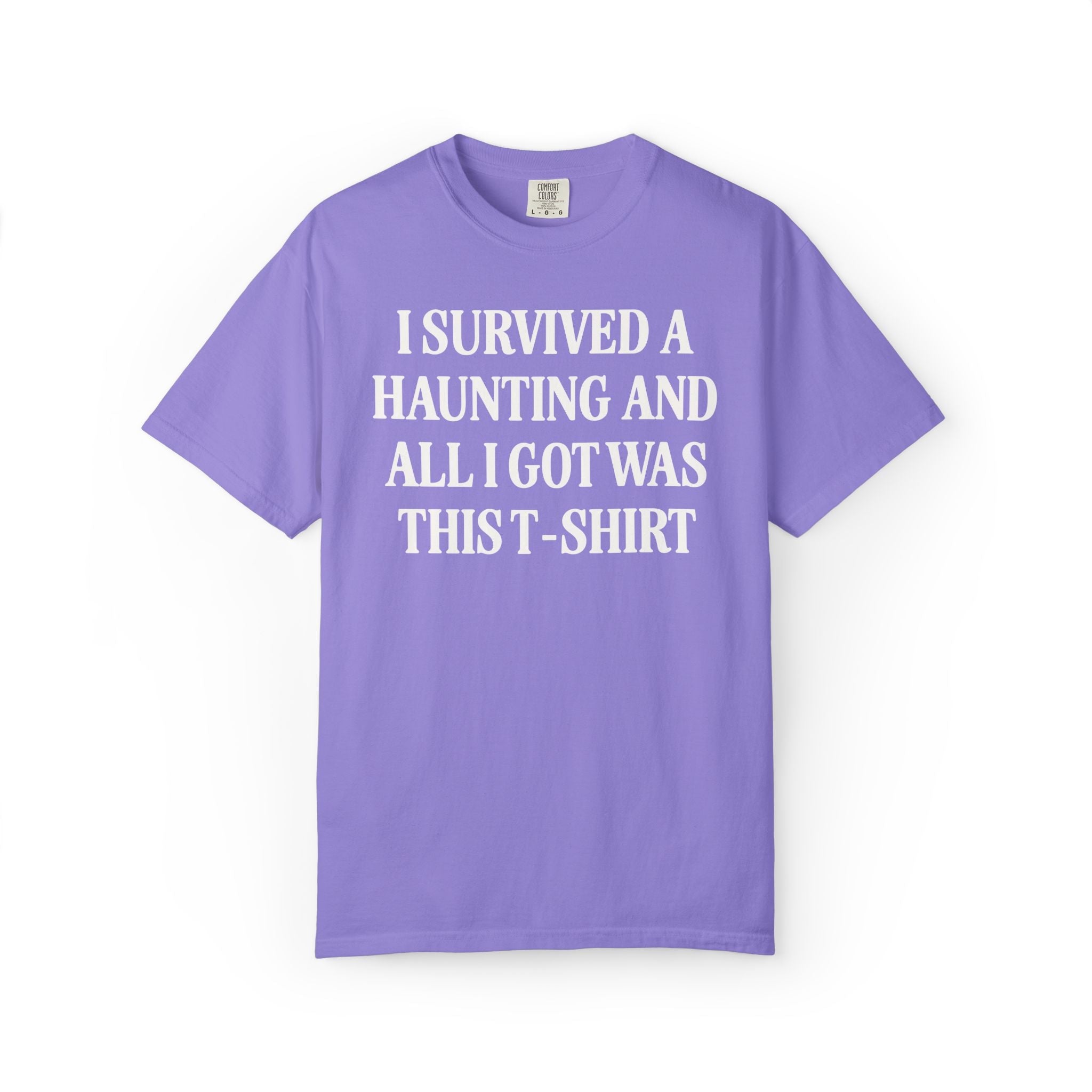 Funny Halloween Tee Shirt for Unhinged Friend Who Loves Spooky Ghosts or Ghost Tours: I Survived a Haunting and All I Got Was This T-Shirt - Opal and June