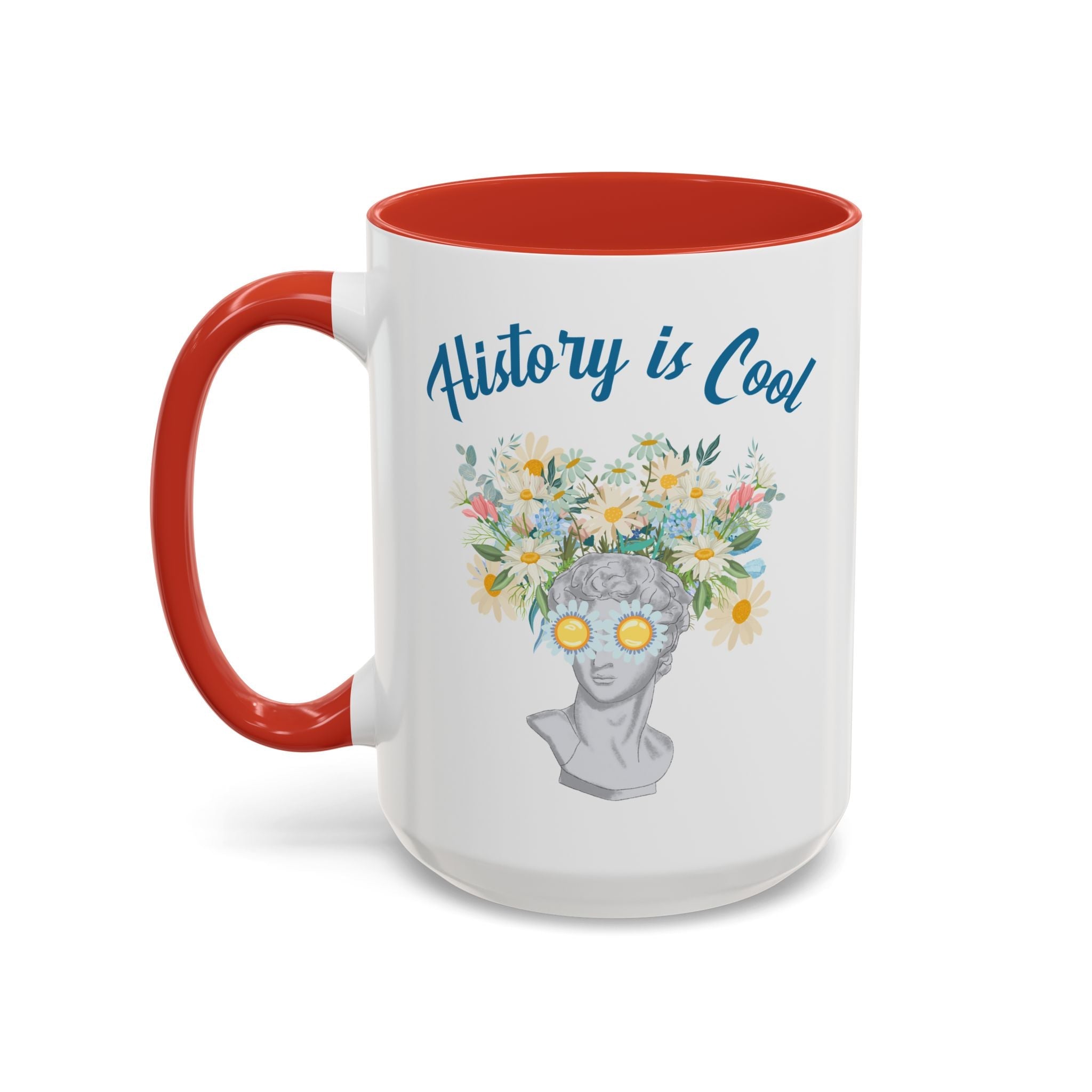 Funny History Coffee Mug for History Teacher: History is Cool, Social Studies Gift,History Professor Teacher Appreciation Gift, Floral Whimsigoth Mug - Opal and June