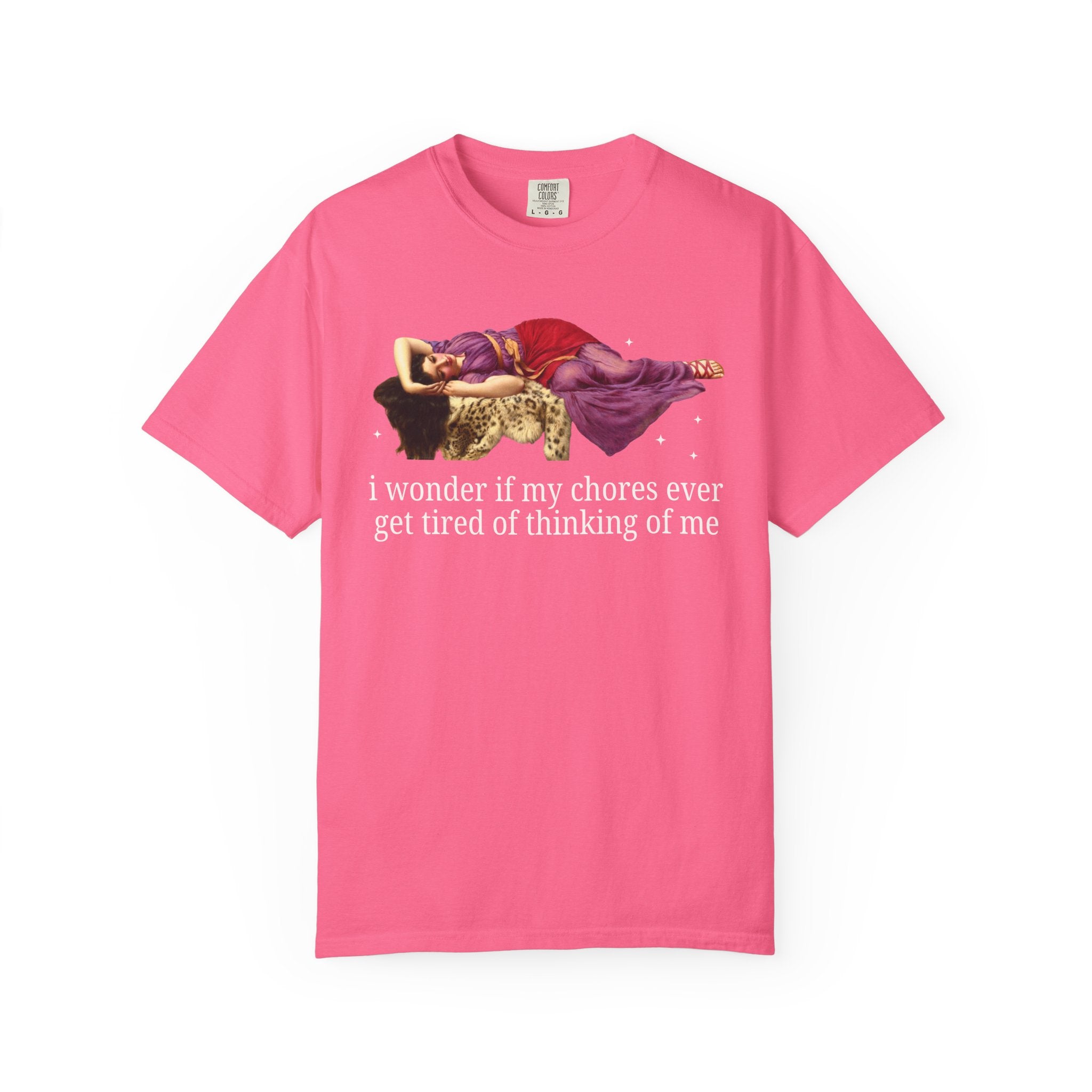 Funny Housekeeping Tee Shirt for Working Mom or Stay at Home Mom, Silly Art History T-Shirt, John William Godward 19th Century Painting - Opal and June