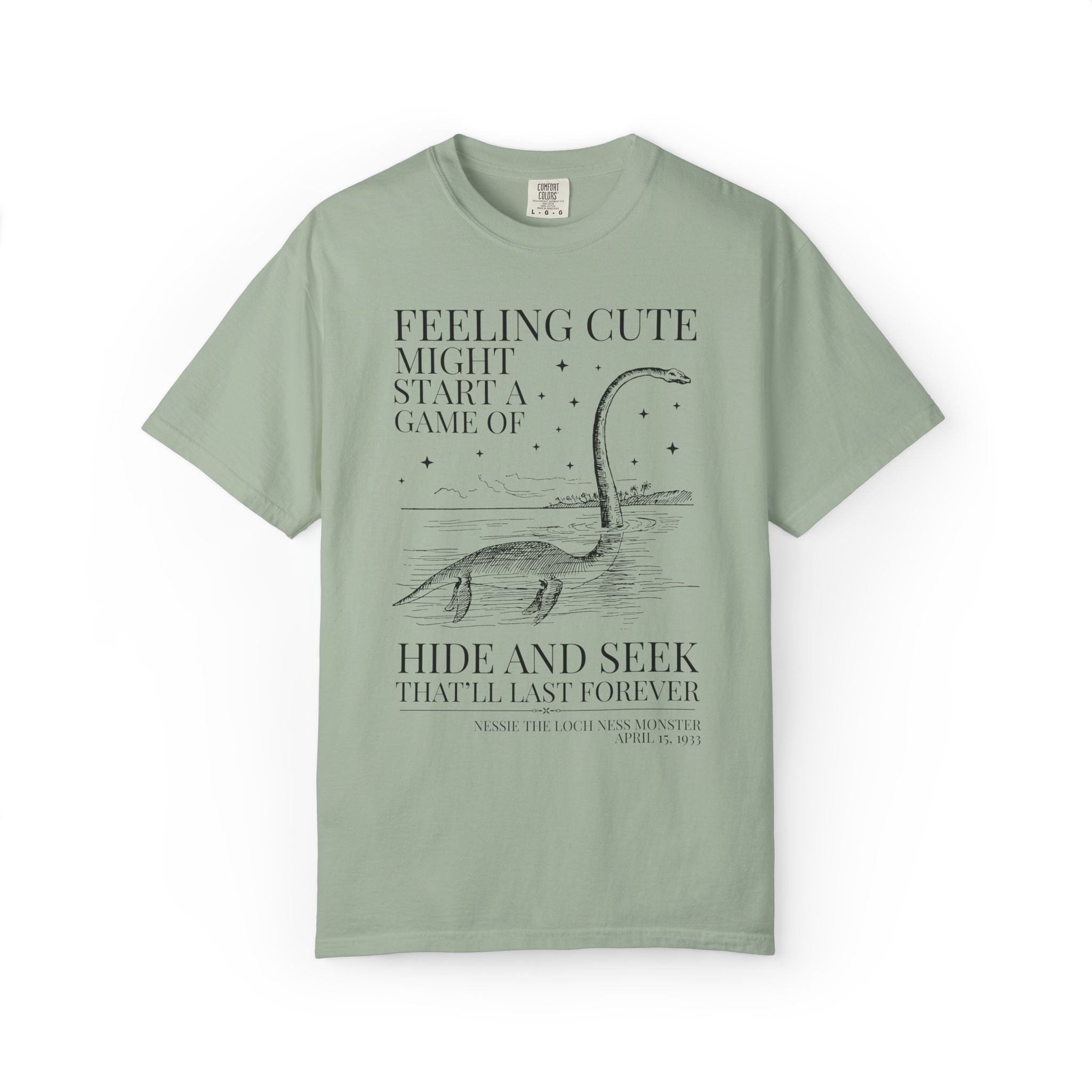 Funny Loch Ness Monster History Lover T-Shirt: Early 1900s Scottish History Buff Gift, Cute Historical Mysteries Tee with Stars - Opal and June