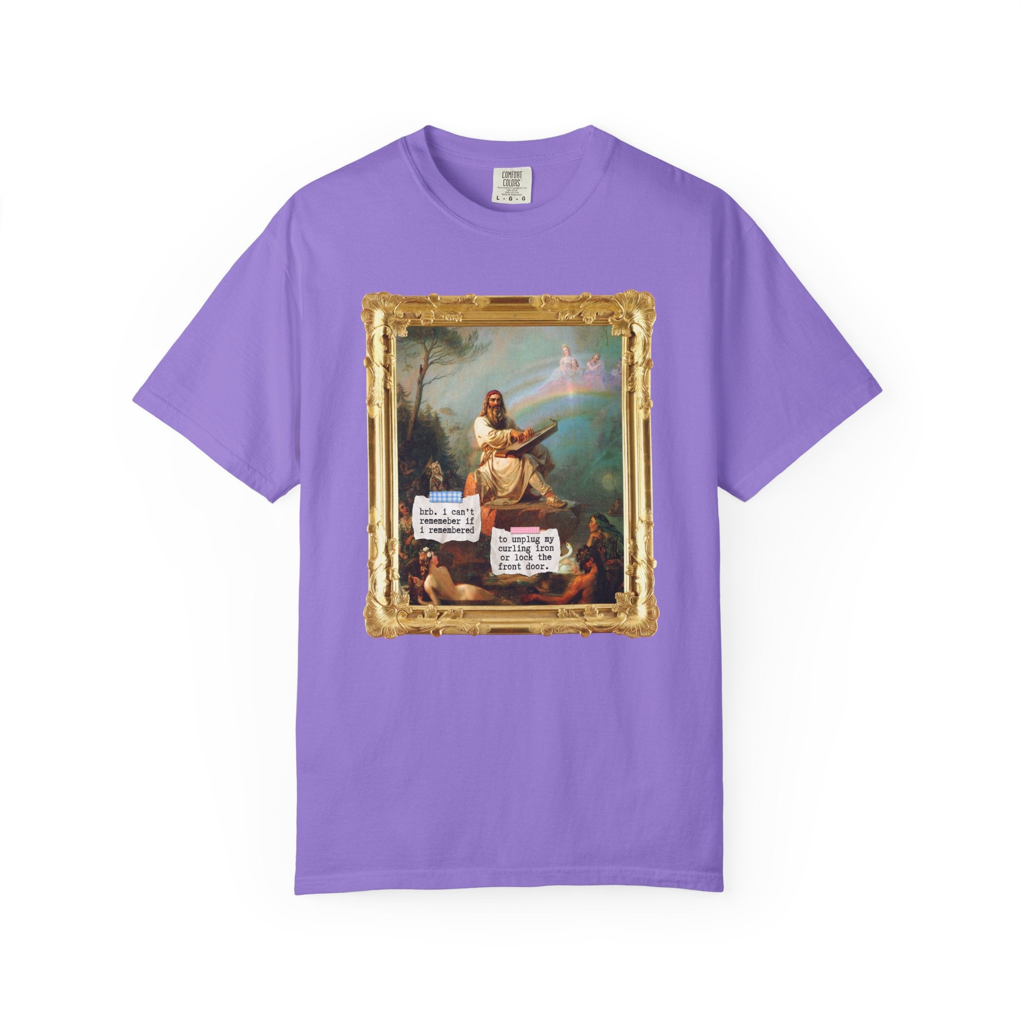 Funny Mental Health Tee Shirt for Friend with OCD, Silly Overthinking Art History Tee with Rainbow, Famous Painting by Robert Wilhelm Ekman - Opal and June