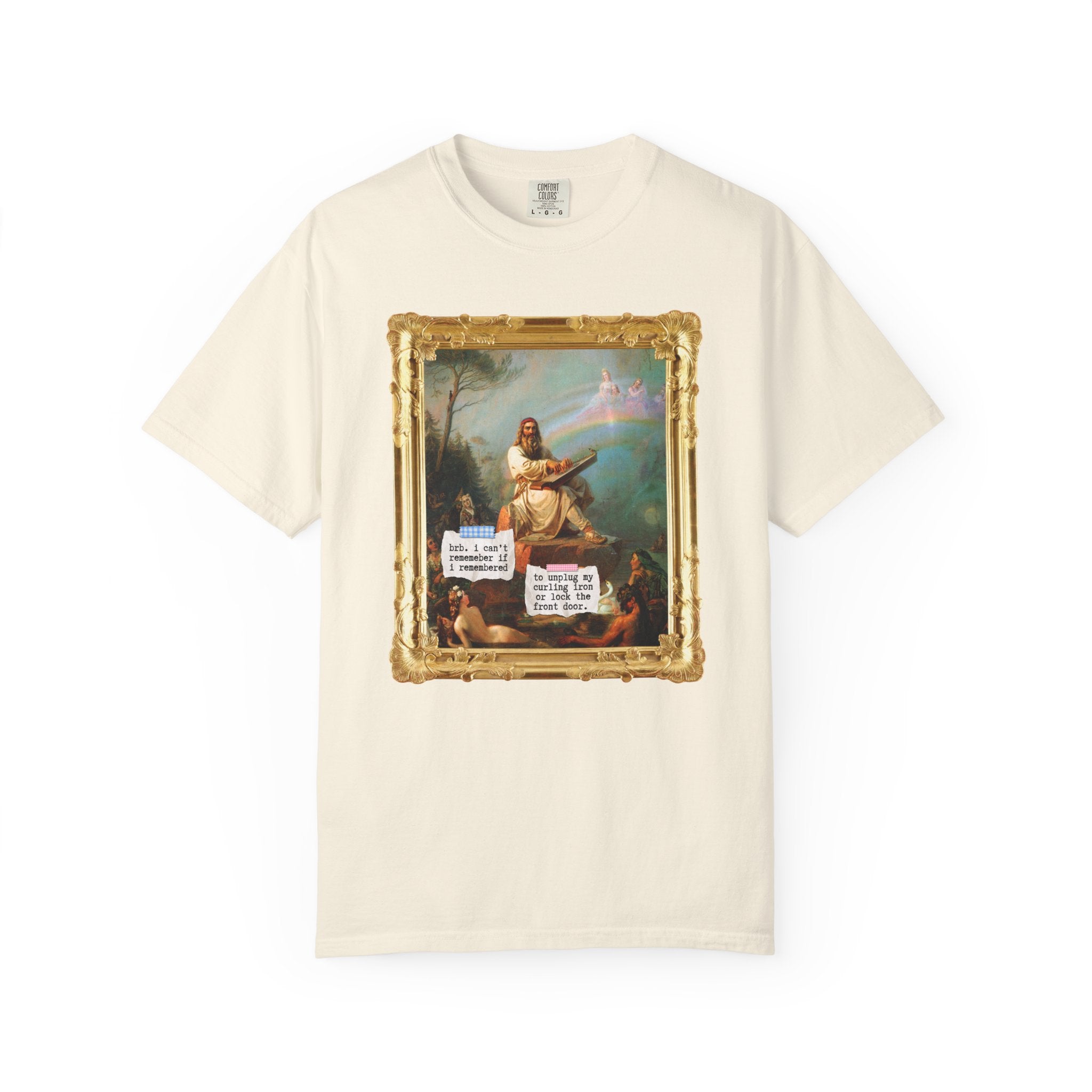 Funny Mental Health Tee Shirt for Friend with OCD, Silly Overthinking Art History Tee with Rainbow, Famous Painting by Robert Wilhelm Ekman - Opal and June