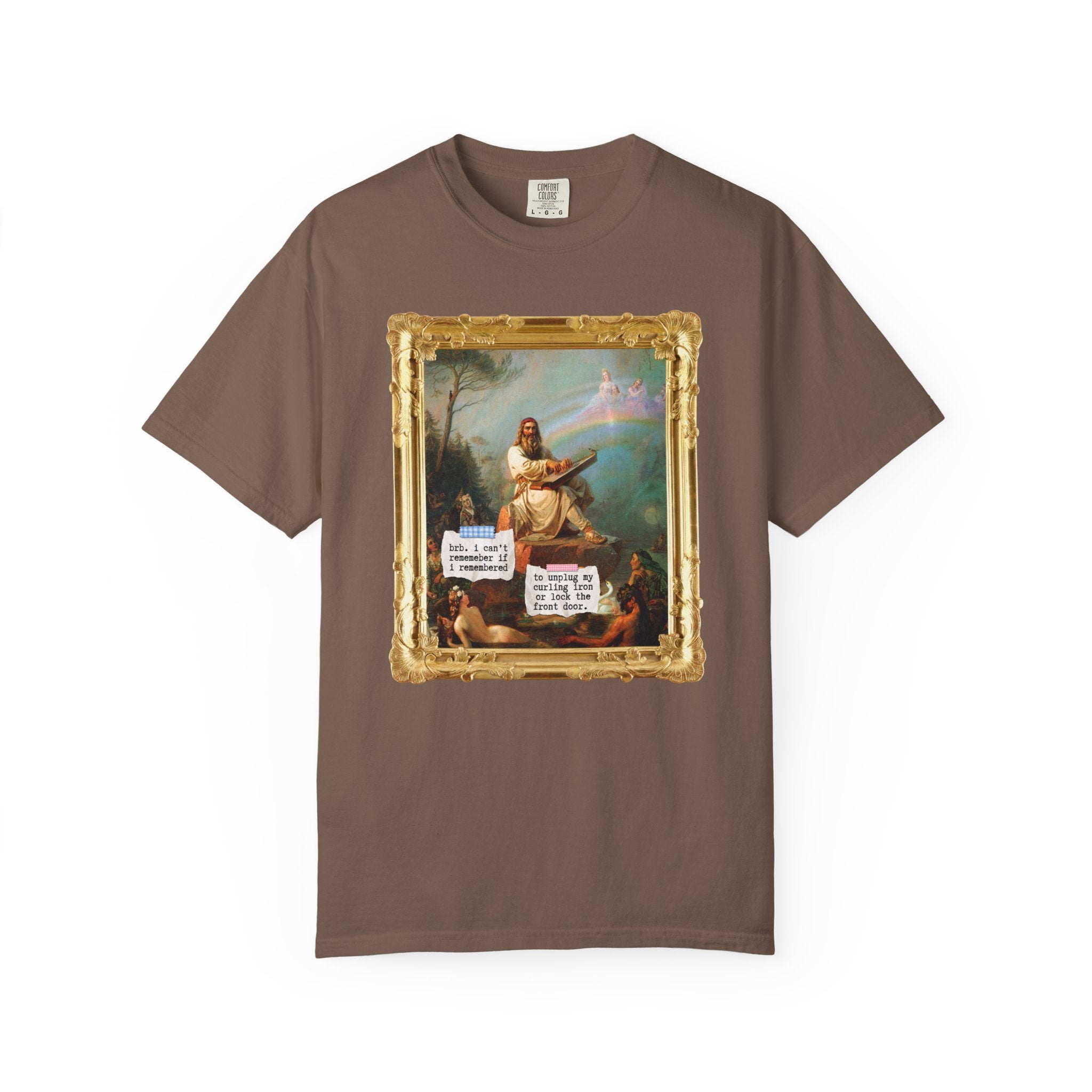 Funny Mental Health Tee Shirt for Friend with OCD, Silly Overthinking Art History Tee with Rainbow, Famous Painting by Robert Wilhelm Ekman - Opal and June
