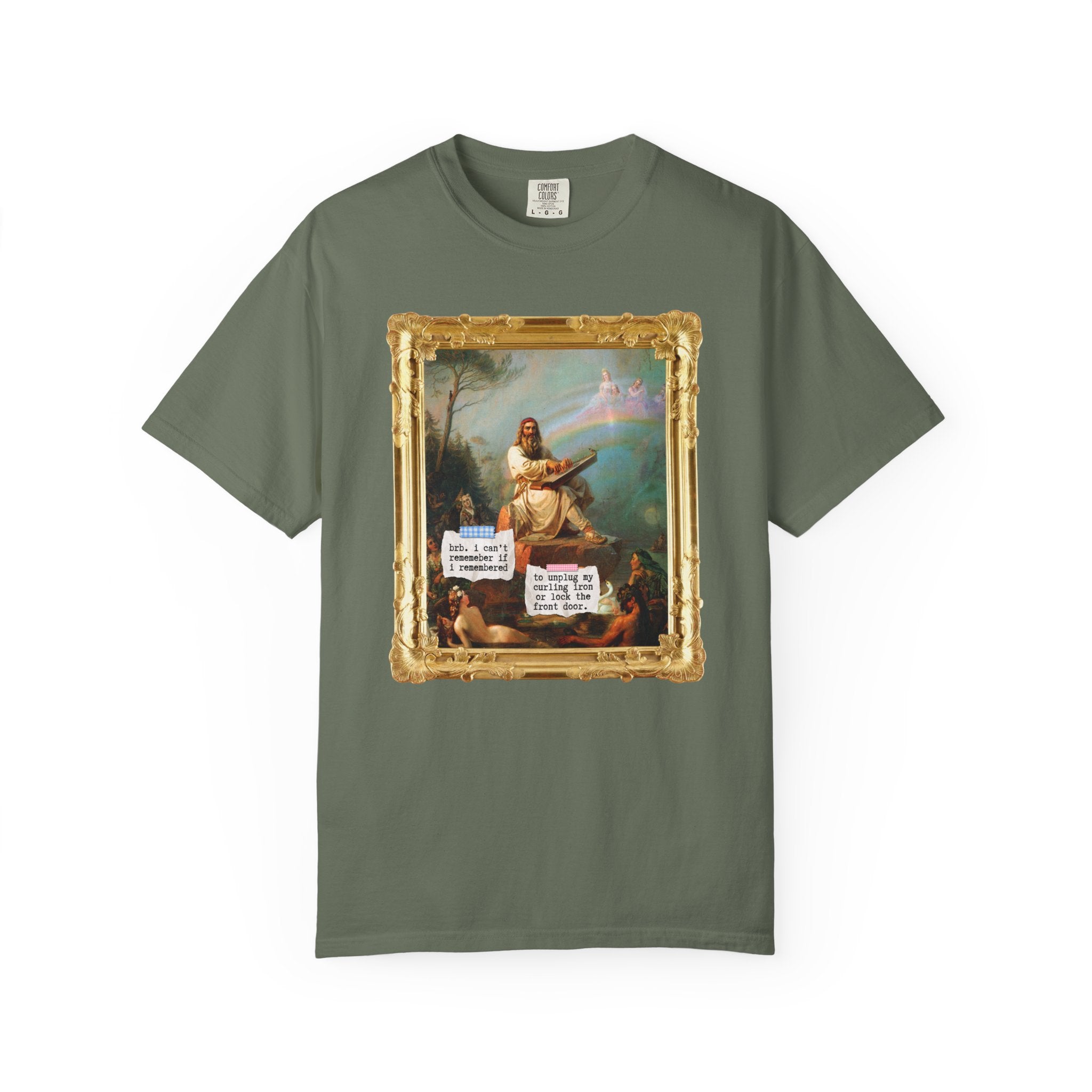 Funny Mental Health Tee Shirt for Friend with OCD, Silly Overthinking Art History Tee with Rainbow, Famous Painting by Robert Wilhelm Ekman - Opal and June