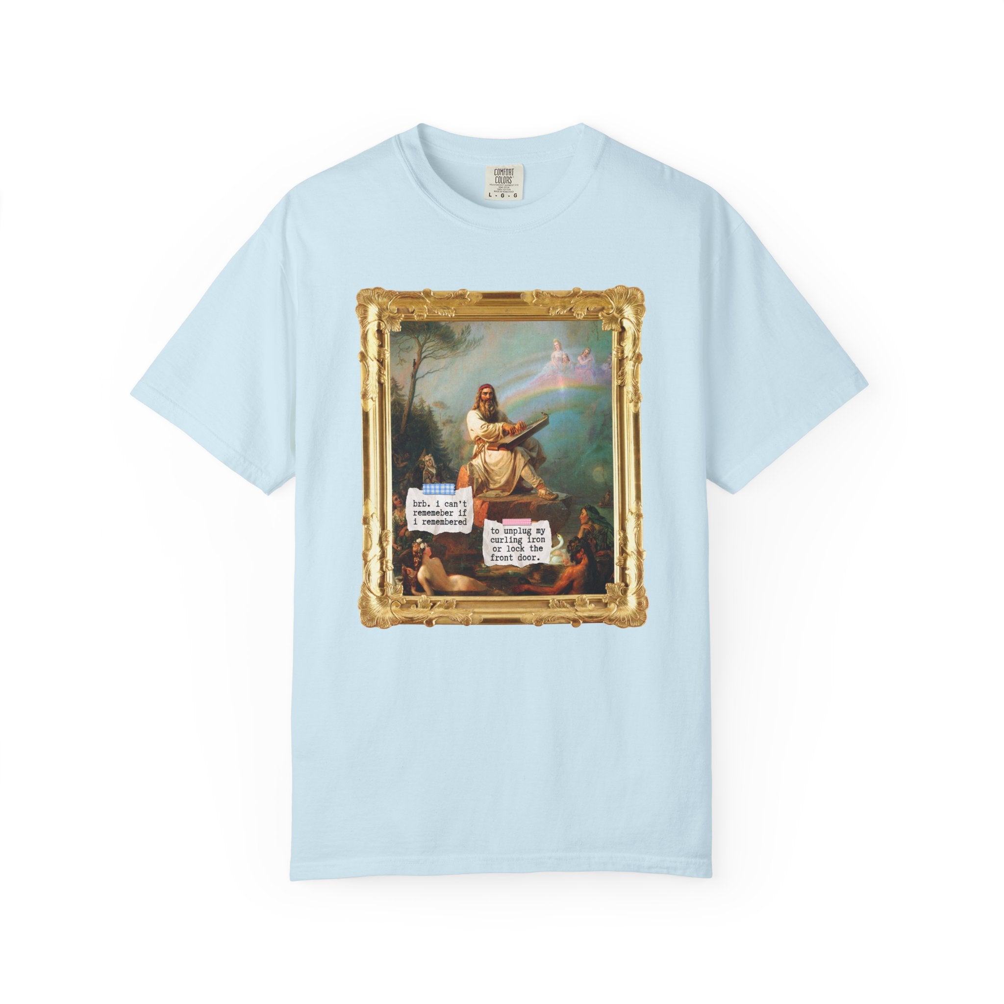 Funny Mental Health Tee Shirt for Friend with OCD, Silly Overthinking Art History Tee with Rainbow, Famous Painting by Robert Wilhelm Ekman - Opal and June