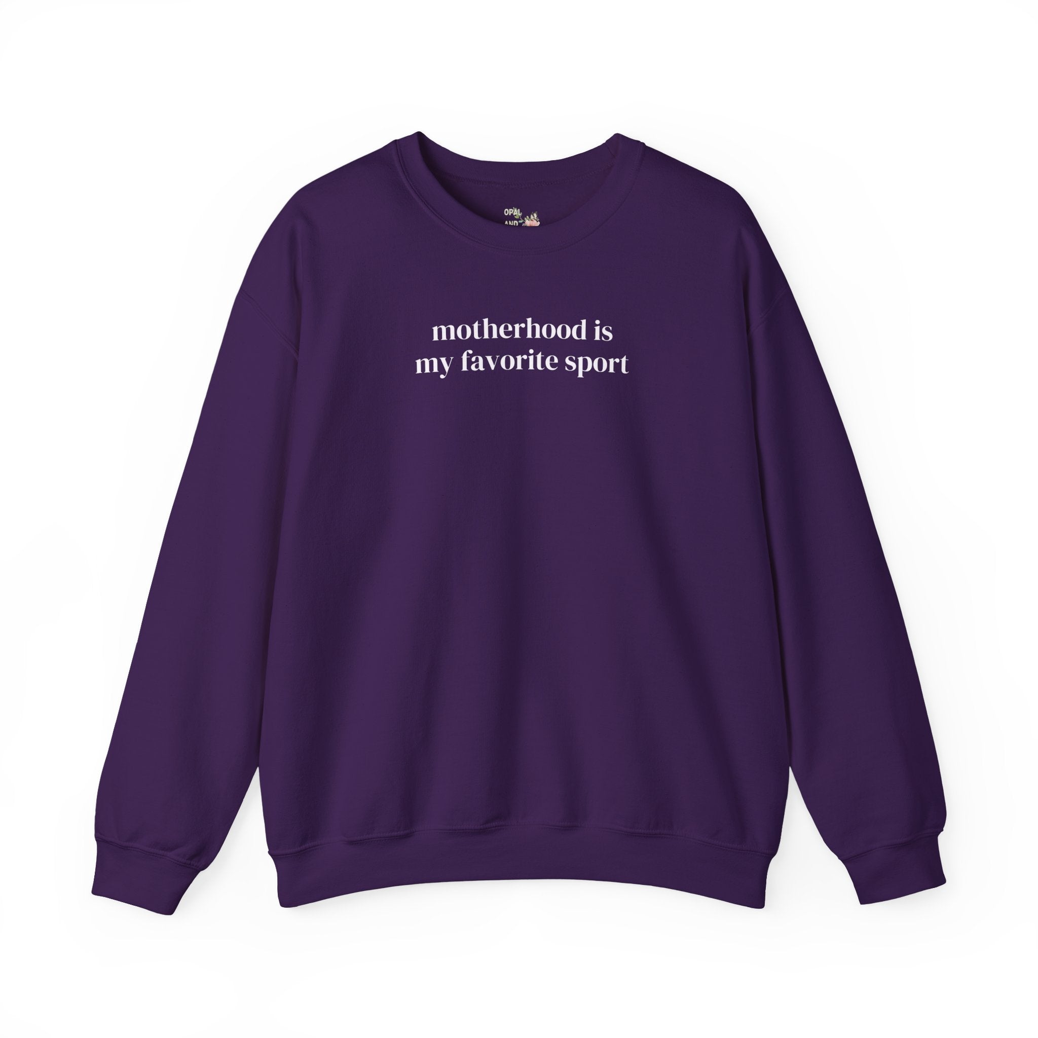Funny New Mama Sweatshirt for Mother's Day: Motherhood is My Favorite Sport, Silly Mom Shirt for Mom of Teenagers, Mom of Twins or Triplets - Opal and June