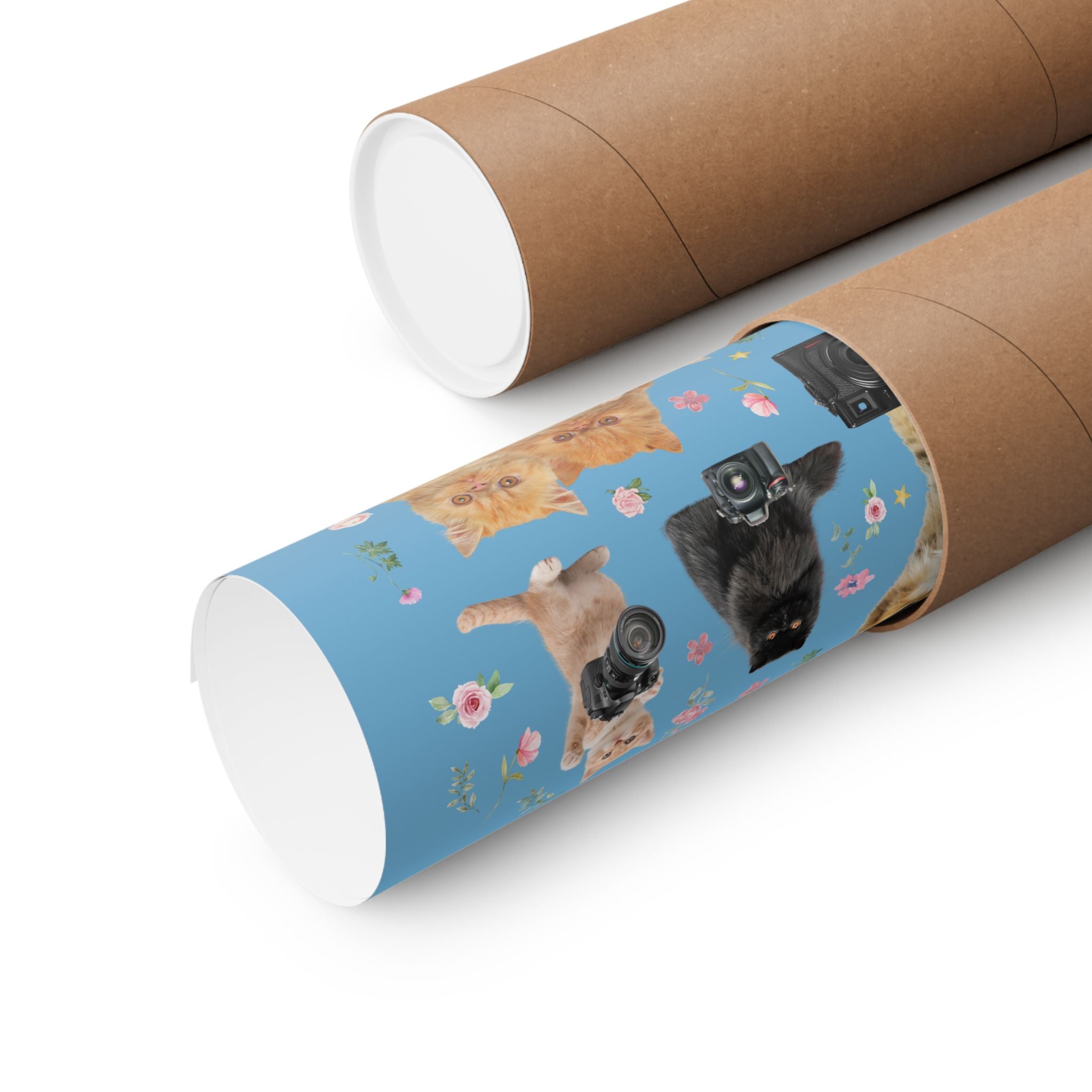 Funny Photographer Poster for Cat Lover, Animal Lover 90s Throwback Print with Flowers, Photography Major Decor for Cat Mom or Cat Dad - Opal and June