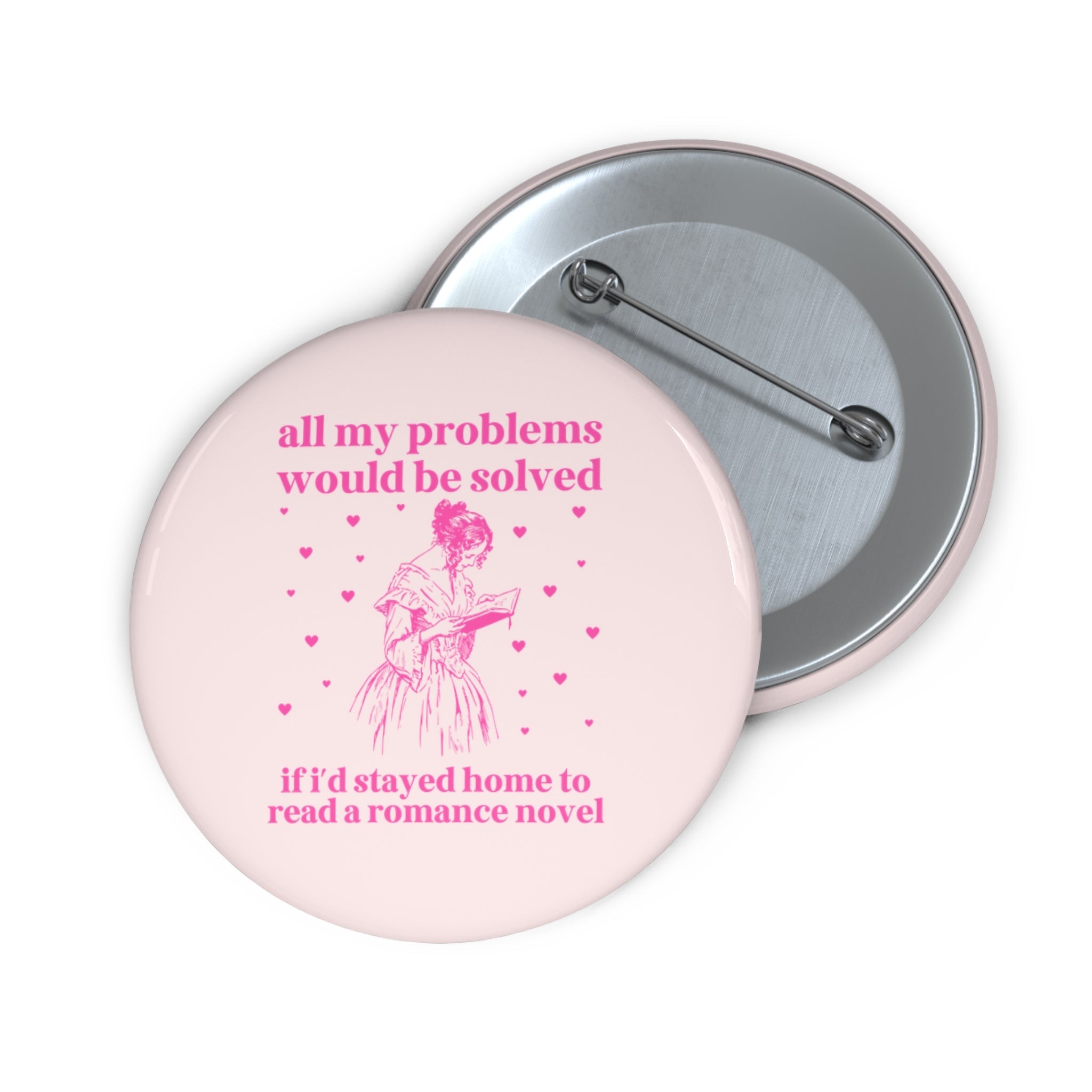 Funny Romance Reader Button for Friend Who Loves Romance Novels: Silly Book Lover Gift Idea with Vintage Aesthetic, Cute Bookish Gift - Opal and June