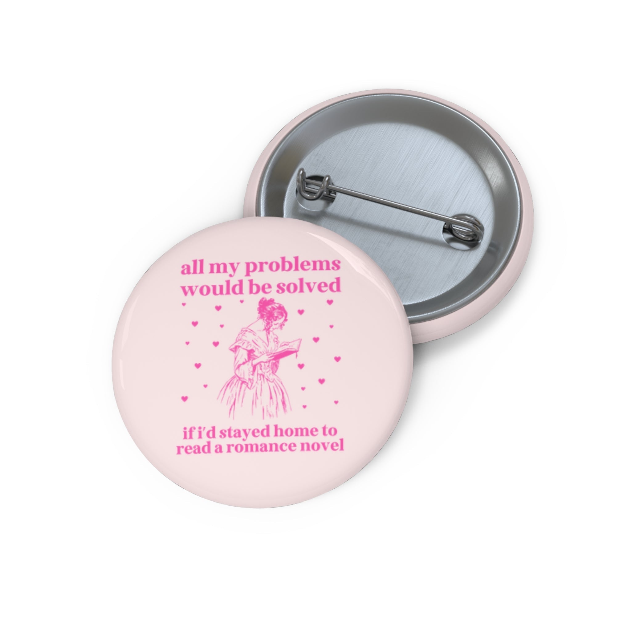 Funny Romance Reader Button for Friend Who Loves Romance Novels: Silly Book Lover Gift Idea with Vintage Aesthetic, Cute Bookish Gift - Opal and June