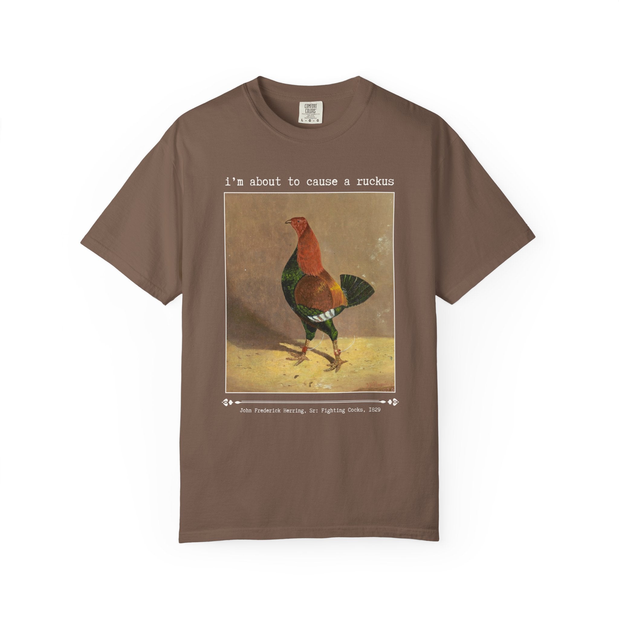 Funny Sarcastic Chicken Lover Art History Tee Shirt, John Frederick Herring Sr Famous Painting, Animal Lover T-Shirt, Silly Goblincore Tee - Opal and June