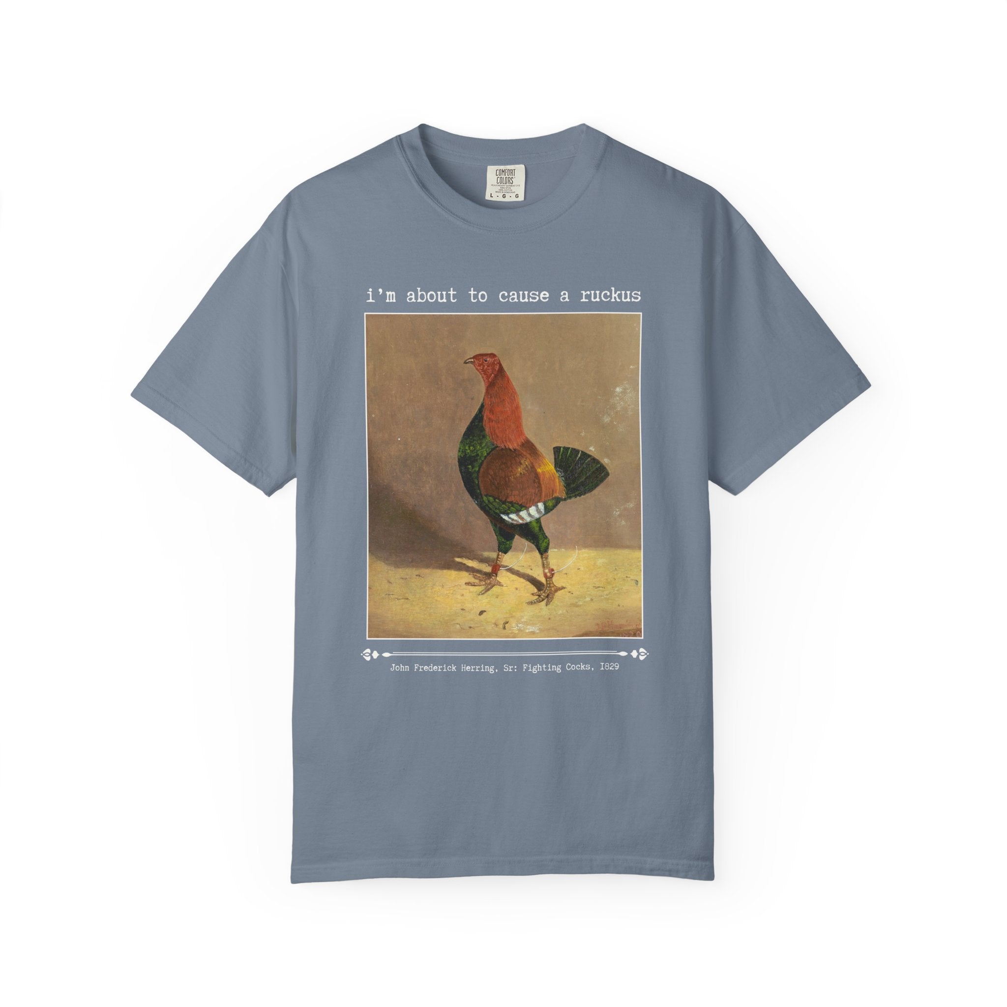 Funny Sarcastic Chicken Lover Art History Tee Shirt, John Frederick Herring Sr Famous Painting, Animal Lover T-Shirt, Silly Goblincore Tee - Opal and June