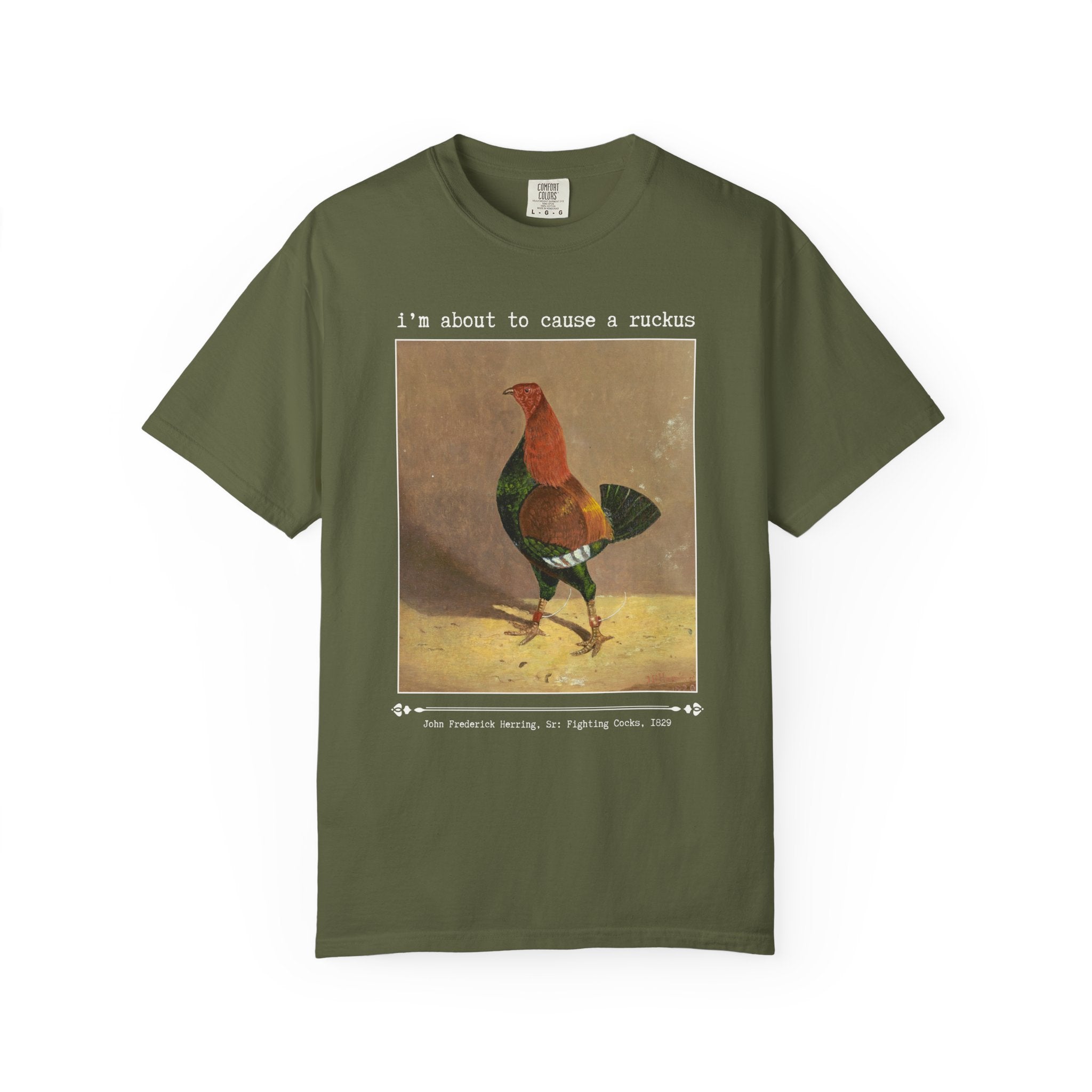 Funny Sarcastic Chicken Lover Art History Tee Shirt, John Frederick Herring Sr Famous Painting, Animal Lover T-Shirt, Silly Goblincore Tee - Opal and June