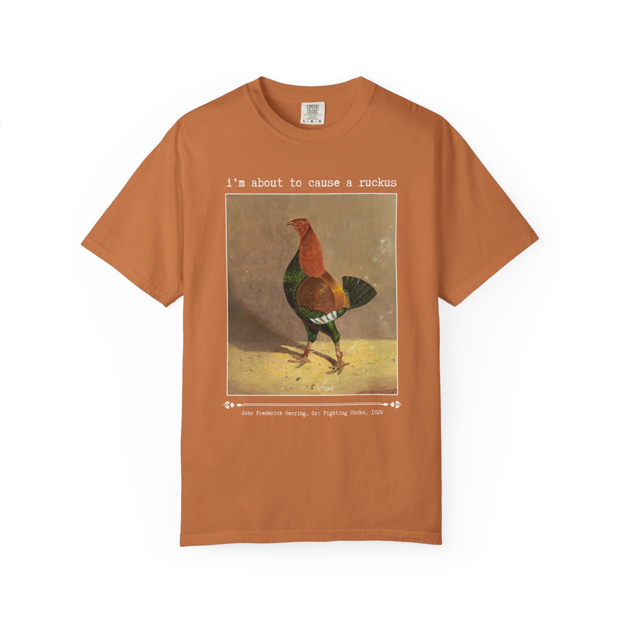 Funny Sarcastic Chicken Lover Art History Tee Shirt, John Frederick Herring Sr Famous Painting, Animal Lover T-Shirt, Silly Goblincore Tee - Opal and June