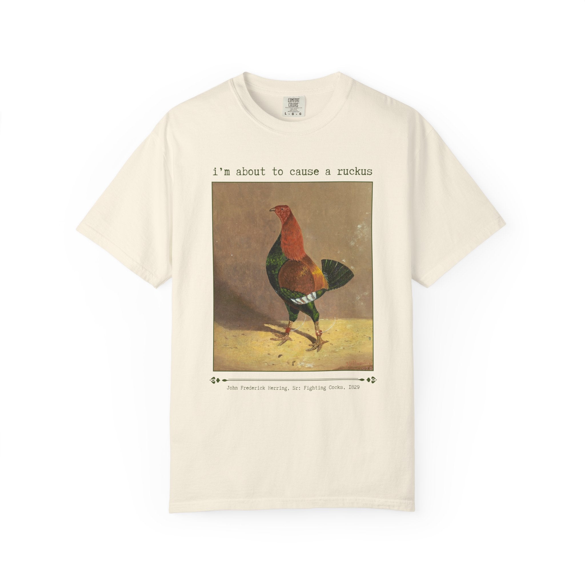 Funny Sarcastic Chicken Lover Art History Tee Shirt, John Frederick Herring Sr Famous Painting, Animal Lover T-Shirt, Silly Goblincore Tee - Opal and June