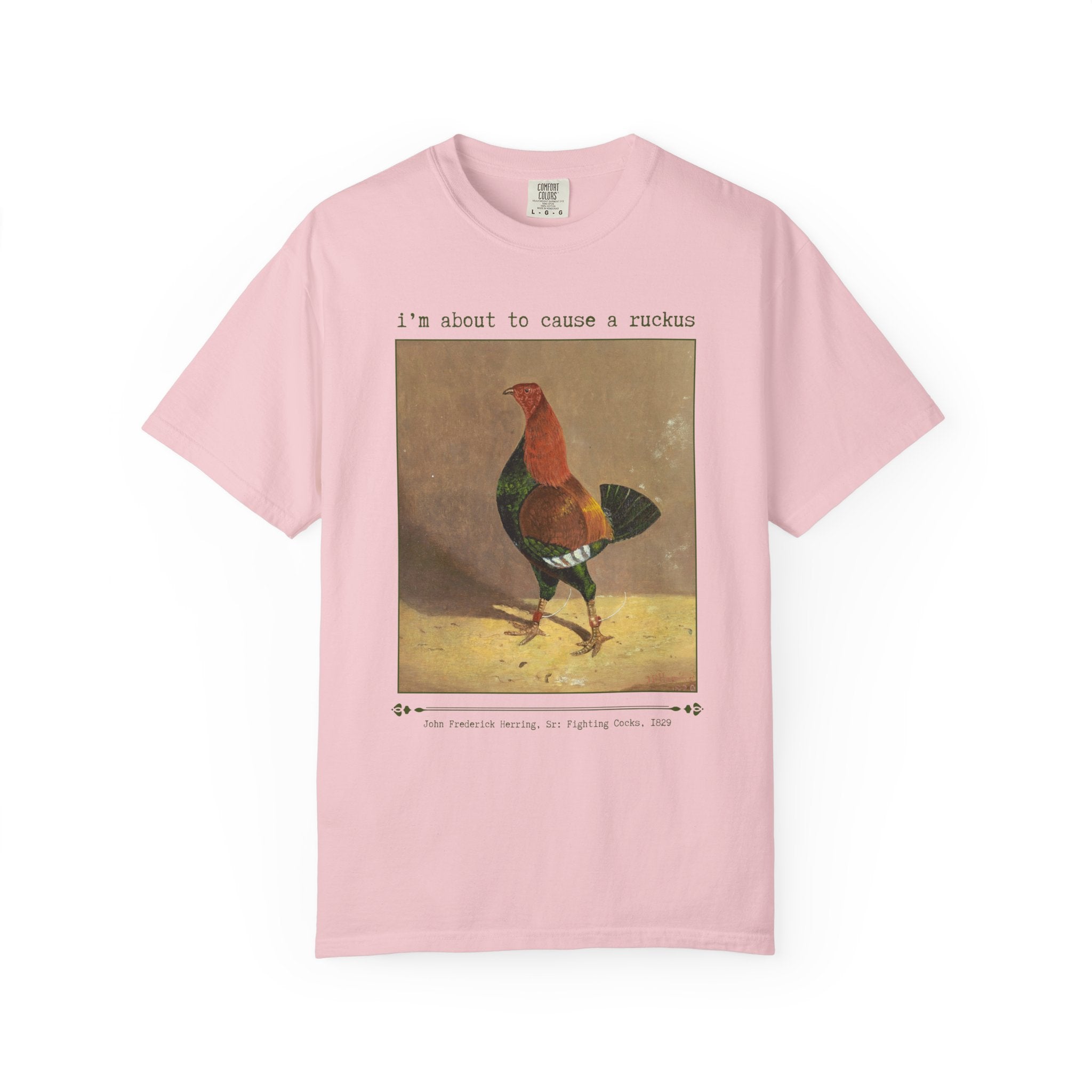 Funny Sarcastic Chicken Lover Art History Tee Shirt, John Frederick Herring Sr Famous Painting, Animal Lover T-Shirt, Silly Goblincore Tee - Opal and June