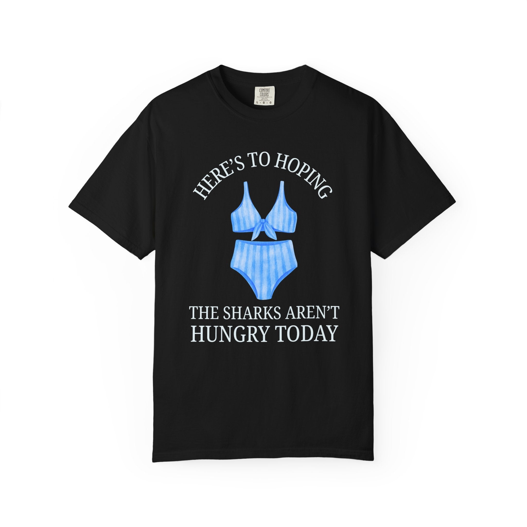 Funny Shark Shirt for Women: Heres to Hoping the Sharks Arent Hungry Today, Beach Vacation Tee, Shark Lover Gift, Matching Beach Trip Tee - Opal and June