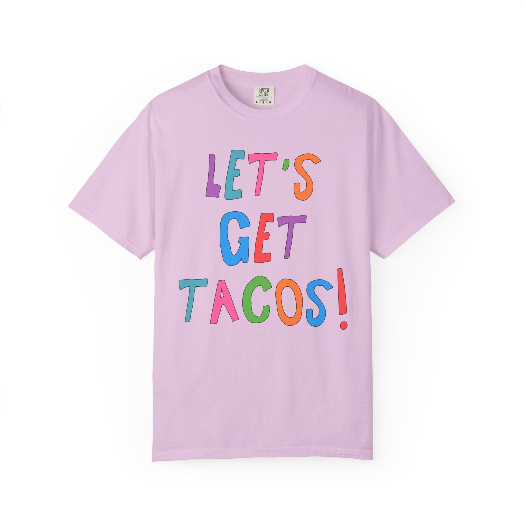 Funny Taco Lover Gift for Friend or Sister Who Loves Mexican Food: Let's Get Tacos! | Cute and Silly 90s Aesthetic Tee for Margarita Night - Opal and June