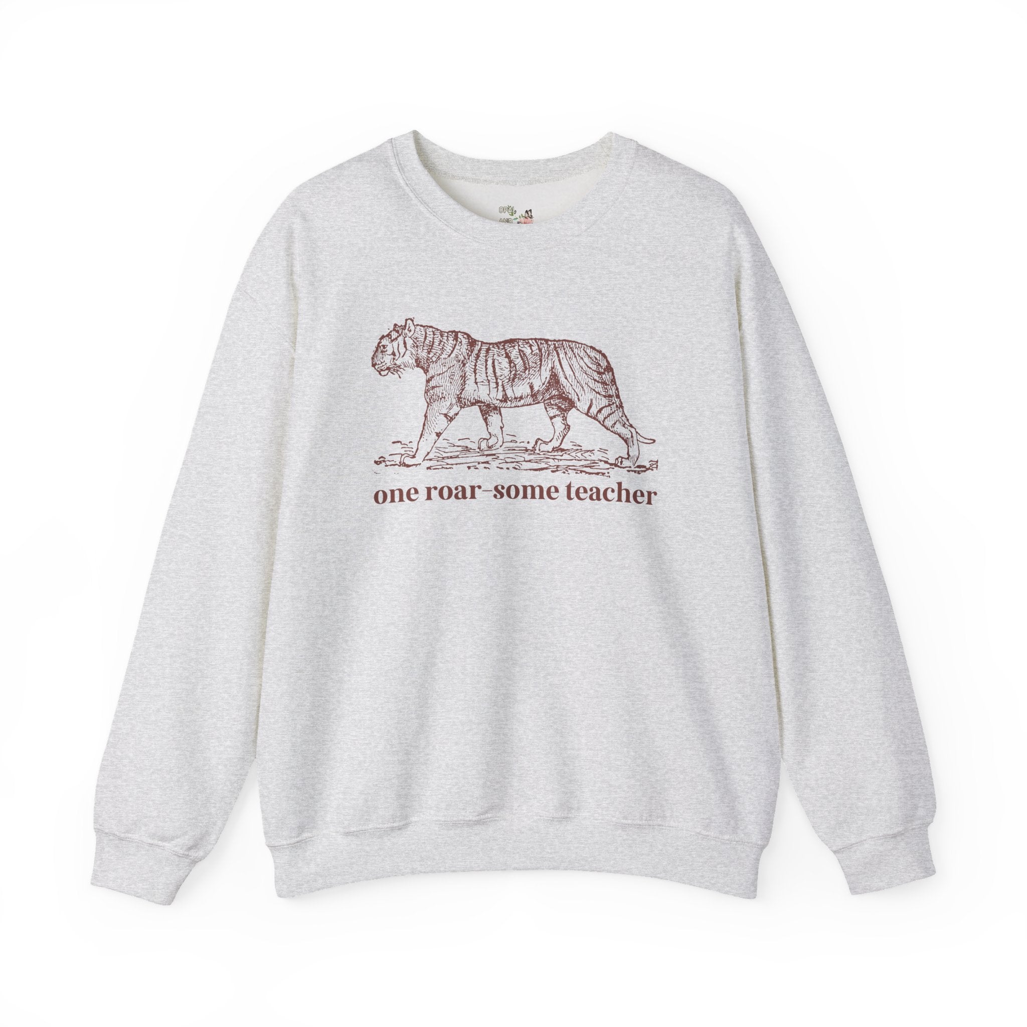 Funny Teacher Sweatshirt for Schools with a Tiger Mascot, Cute and Silly High School Teacher or Middle School Teacher Crewneck, Animal Lover Gift - Opal and June
