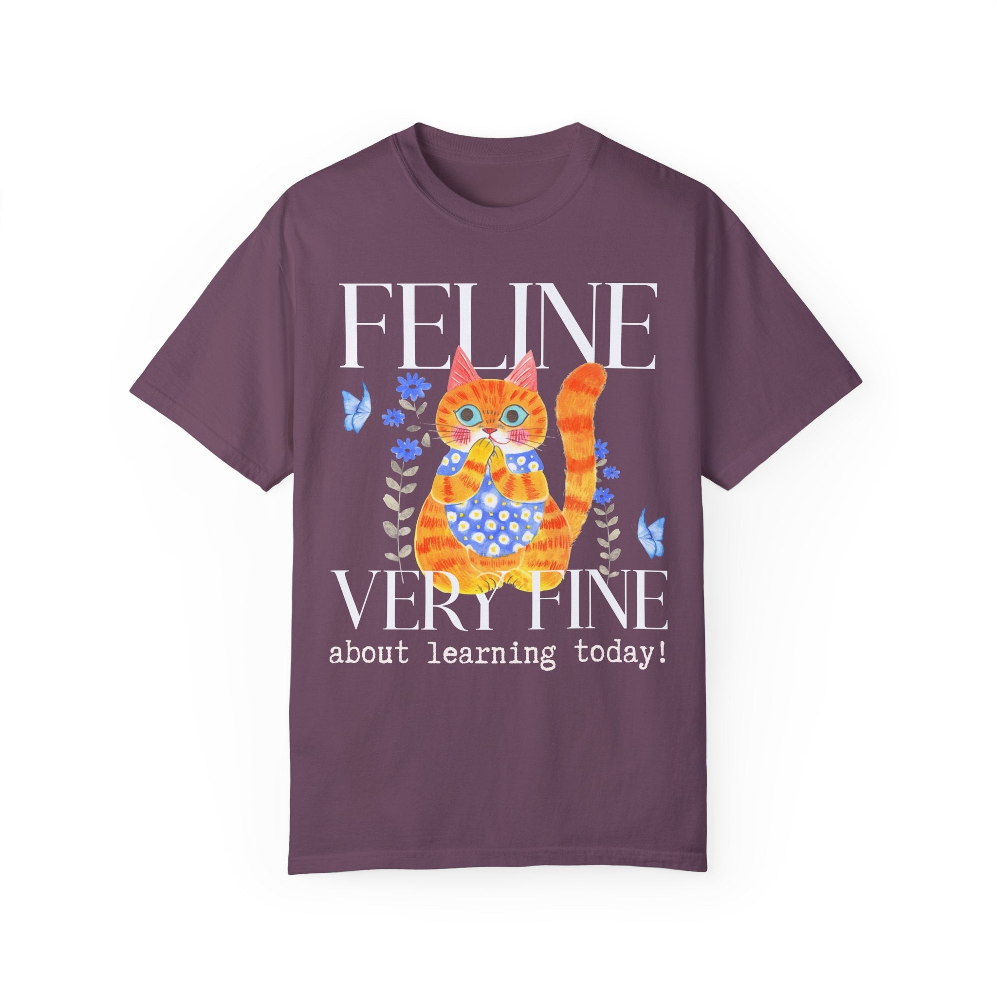 Funny Teacher T-Shirt for Cat Mom or Cat Dad: Silly 90s or 2000s Aesthetic Cat Lover Tee Shirt for Third Grade Teacher, High School Teacher - Opal and June