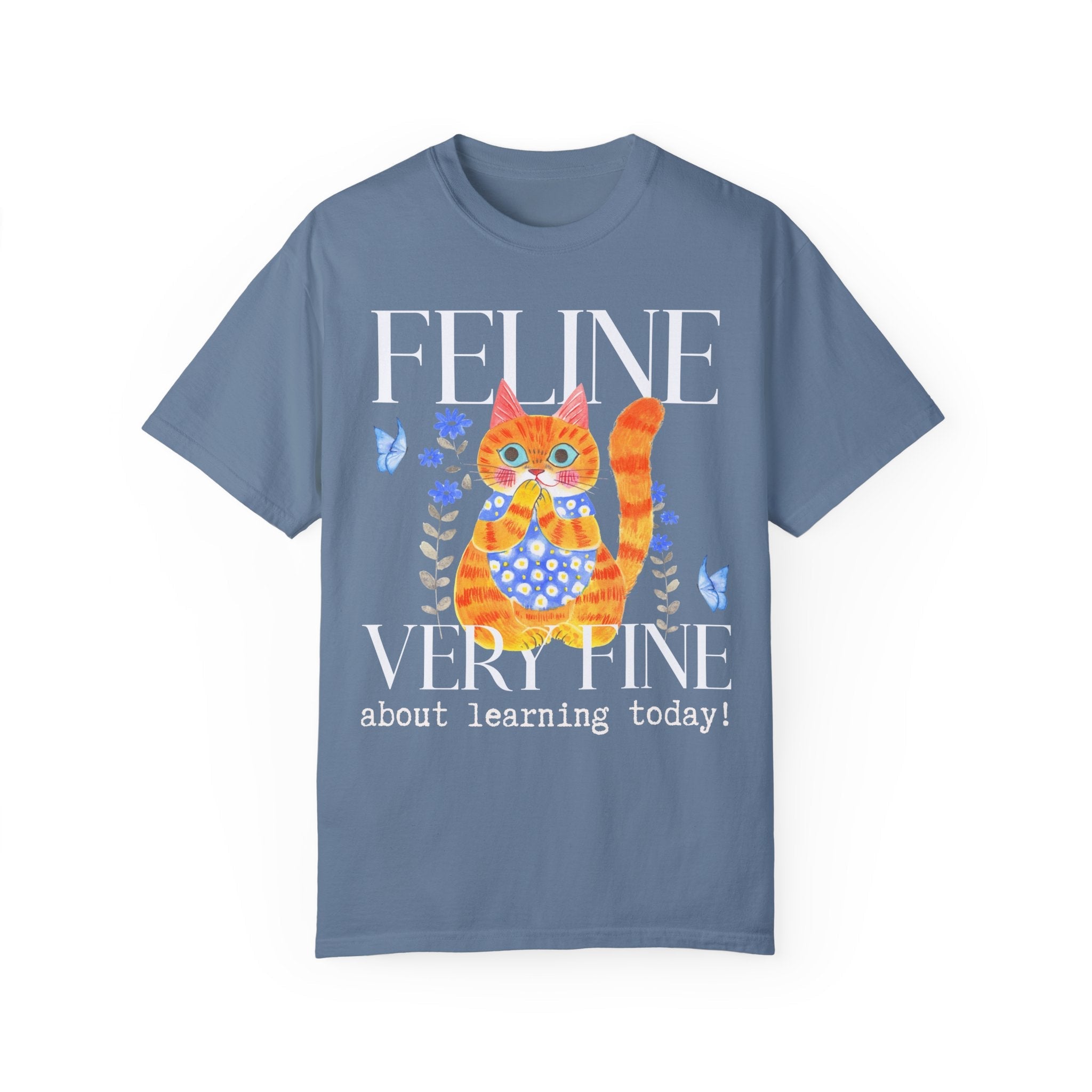 Funny Teacher T-Shirt for Cat Mom or Cat Dad: Silly 90s or 2000s Aesthetic Cat Lover Tee Shirt for Third Grade Teacher, High School Teacher - Opal and June