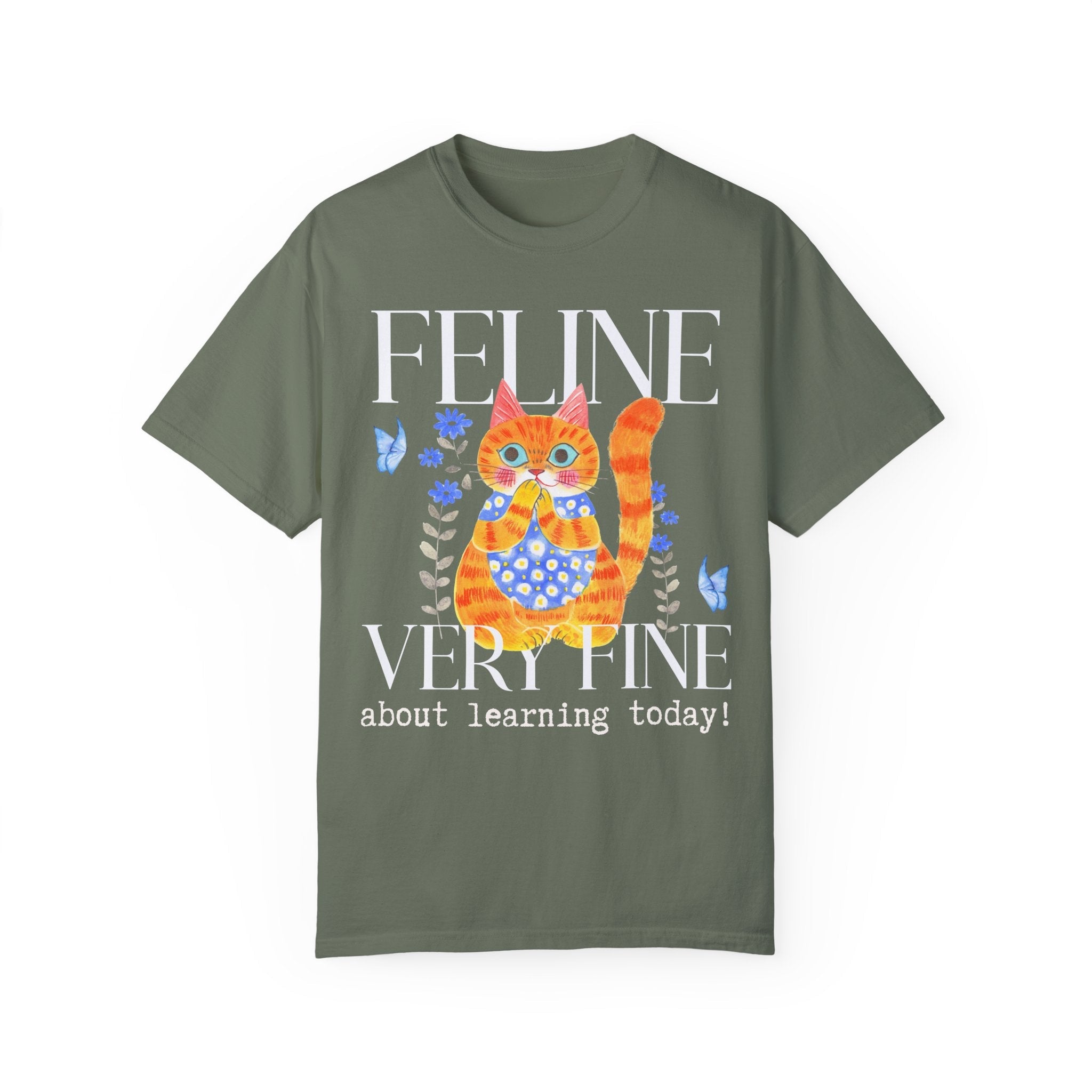 Funny Teacher T-Shirt for Cat Mom or Cat Dad: Silly 90s or 2000s Aesthetic Cat Lover Tee Shirt for Third Grade Teacher, High School Teacher - Opal and June