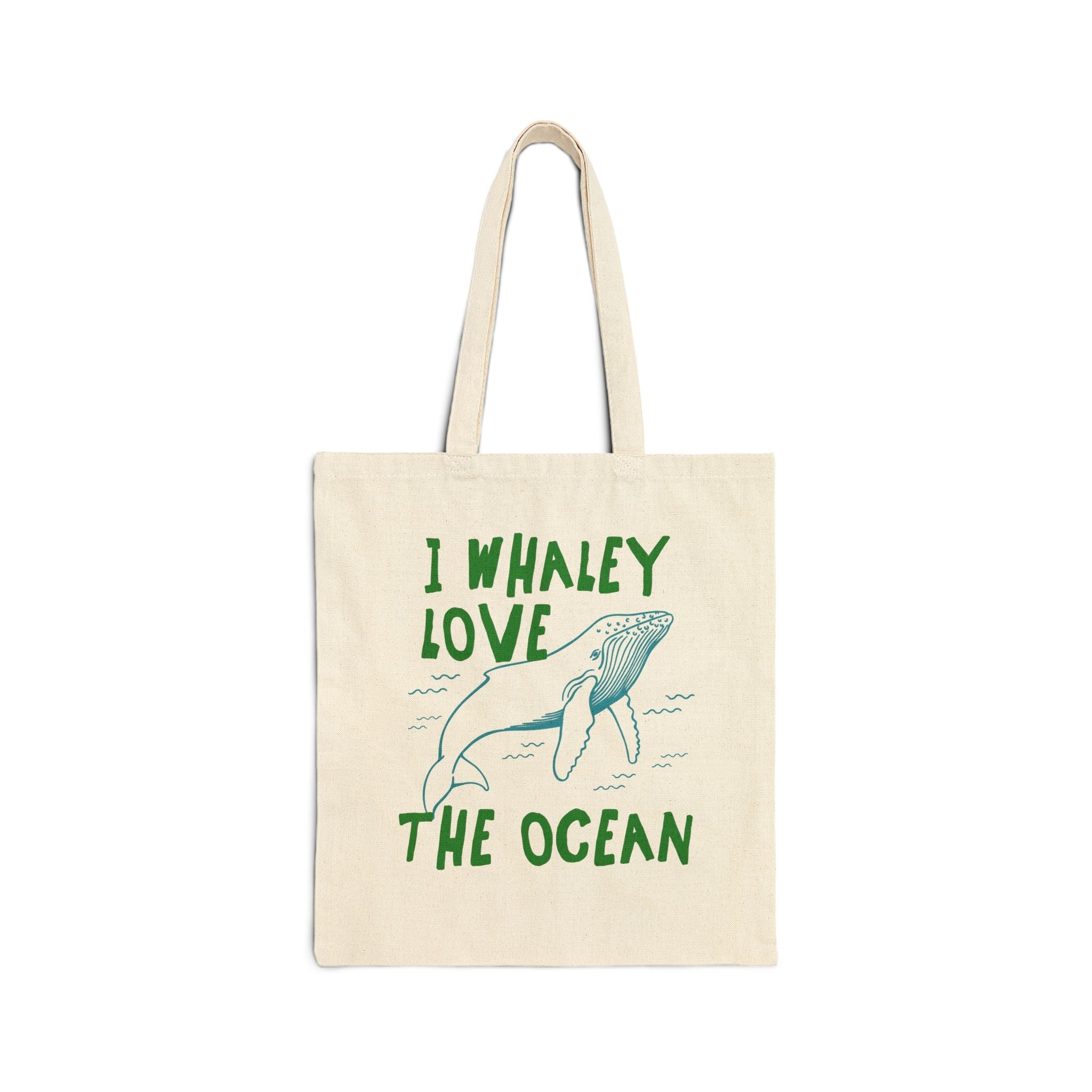 Funny Whale Tote Bag for Marine Biologist or Sister Who Loves the Ocean: I Whaley Love the Ocean - Opal and June