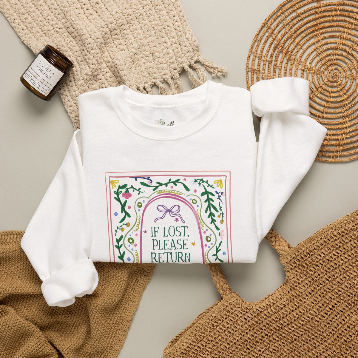 Funny Wife Sweatshirt for Newly Engaged Bride or Newly Married Wife, Silly Maximalist Floral Whimsy Wife Crewneck from Husband or Spouse - Opal and June