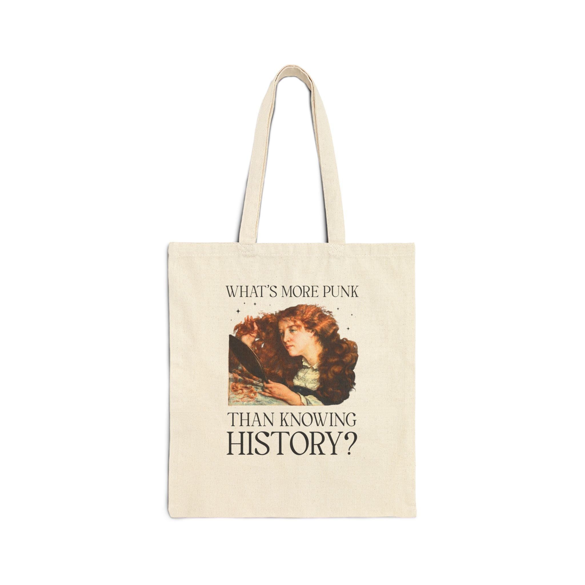 Funny Women's History Buff Tote Bag for History Lover: What's More Punk Than Knowing History Major Silly Feminist Tote Bag, Art Historian - Opal and June