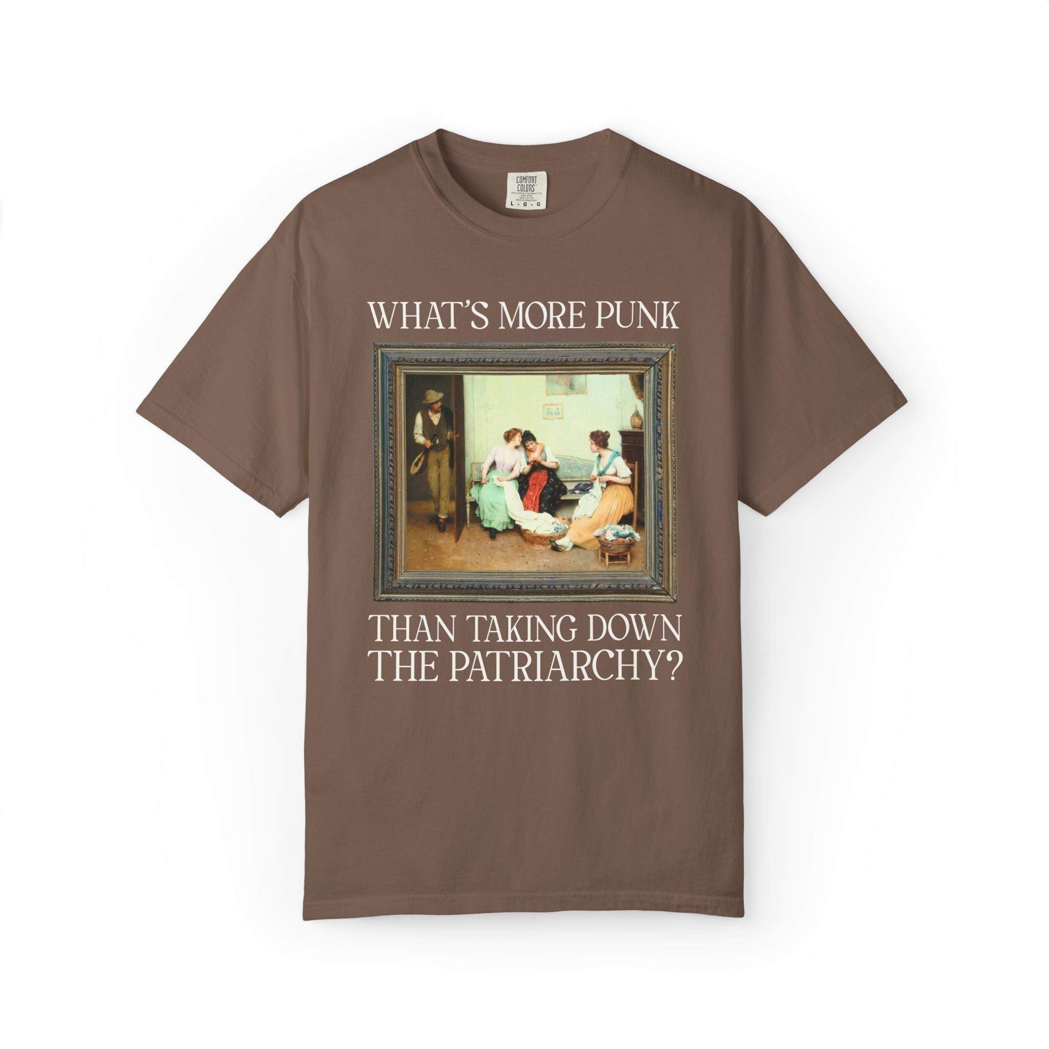 Funny Women's Rights Tee Shirt for Feminist: What's More Punk Thank Taking Down the Patriarchy | Silly Art History or Museum Lover T-Shirt - Opal and June
