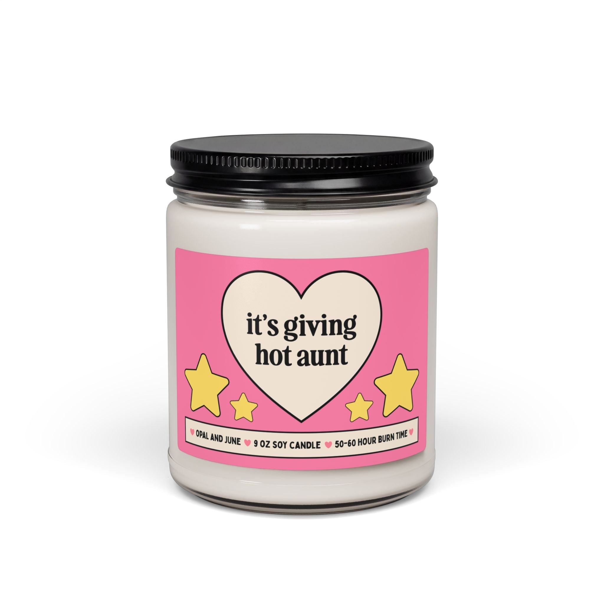 Future Aunt Pregnancy Announcement Gift, 9 Oz Soy Candle for Sister Becoming an Aunt: It's Giving Hot Aunt, Future Aunt Gift from Sister - Opal and June