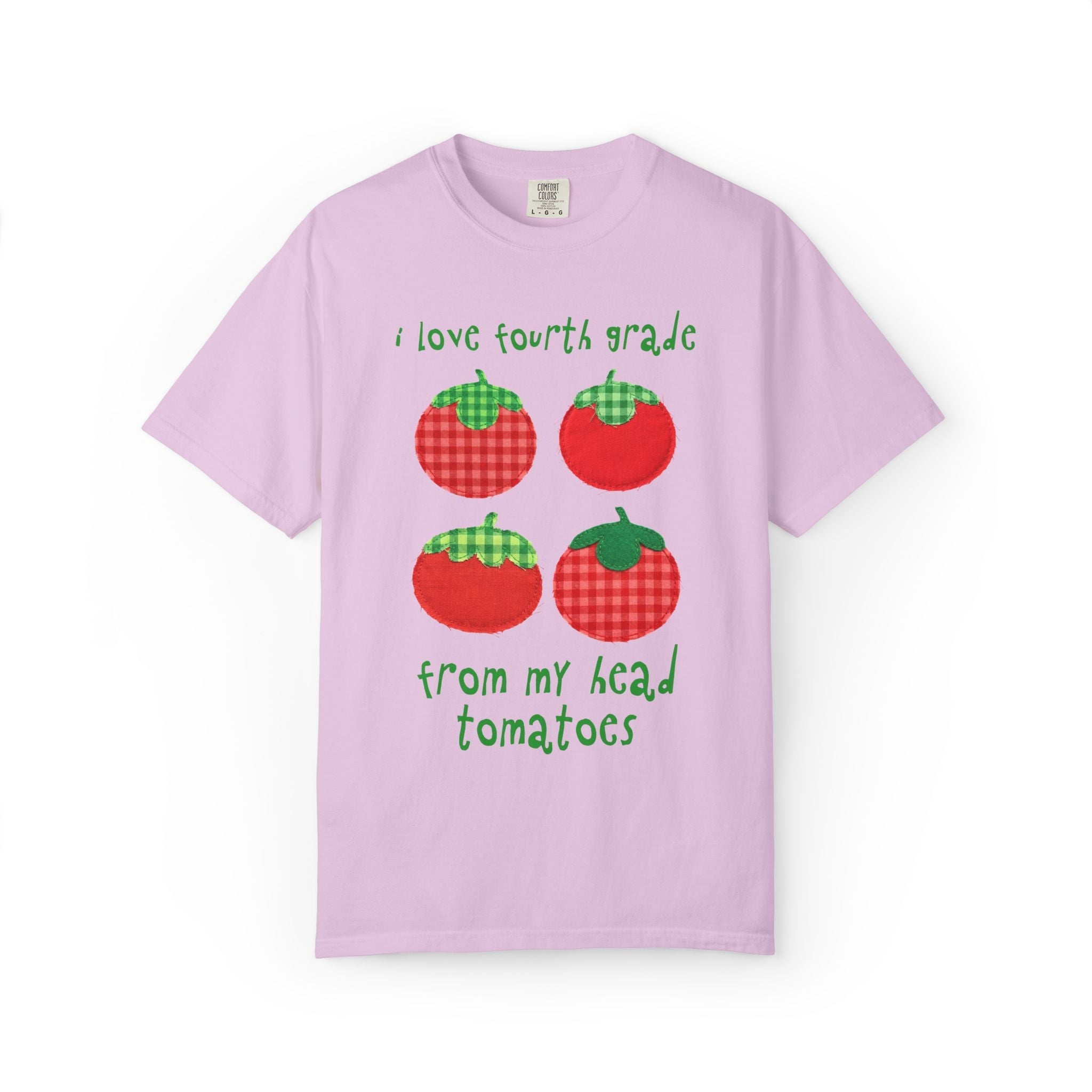 Gardening Fourth Grade Teacher Tee Shirt: I Love Fourth Grade from My Head Tomatoes, Cute Vegetable Gardener, Tomato Lover, Back to School - Opal and June