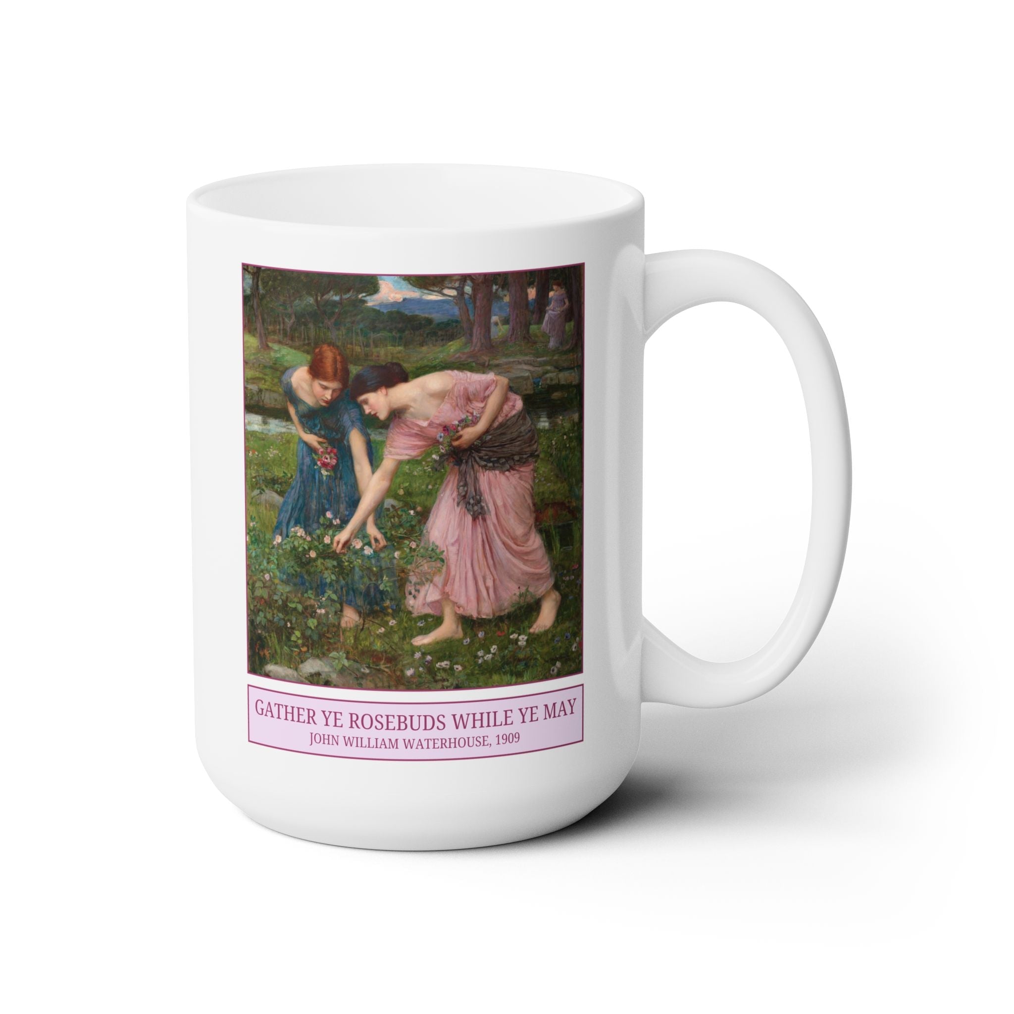 Gather Ye Rosebuds While Ye May by John William Waterhouse Mug - Opal and June