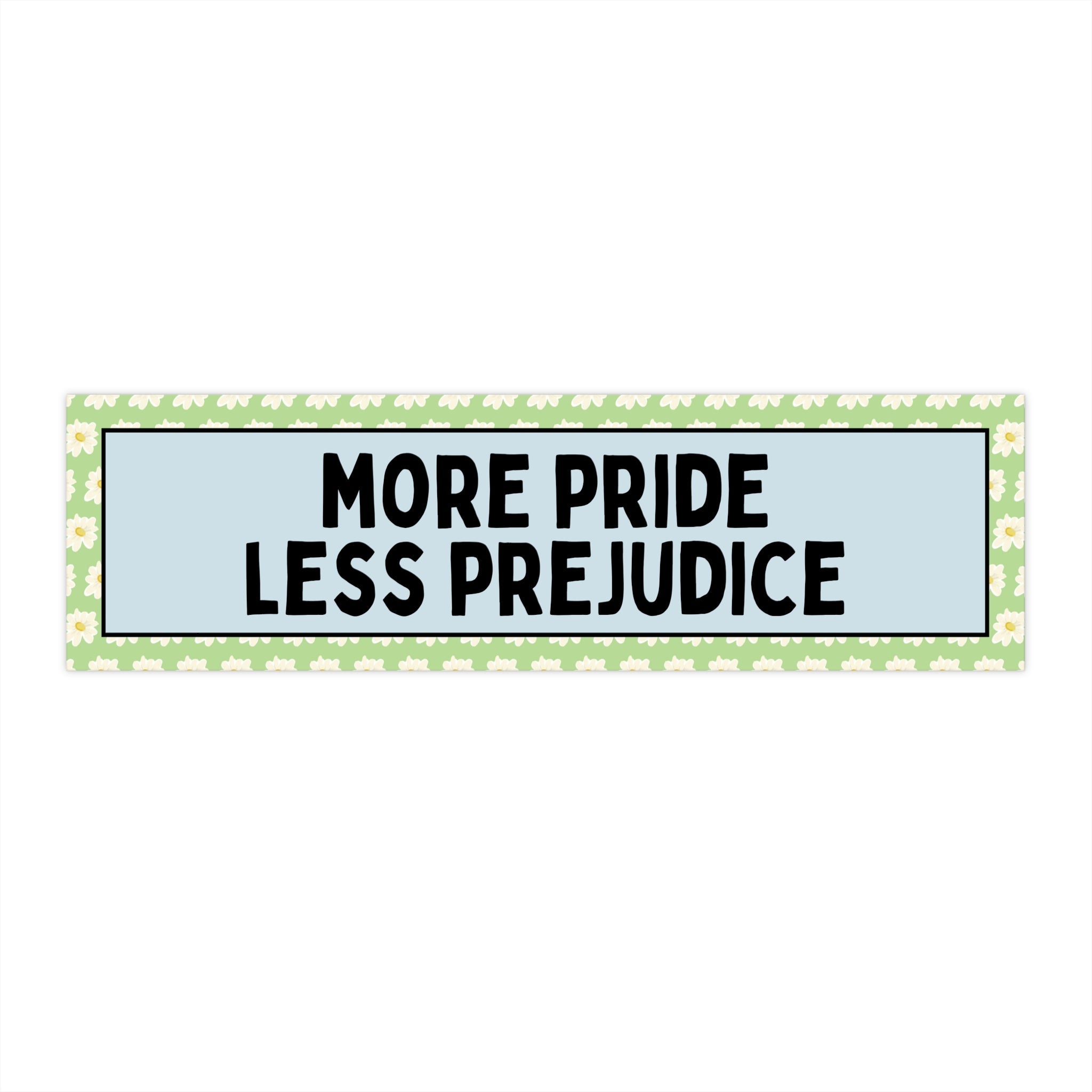 Gay Rights Pride and Prejudice Floral Bumper Sticker for Reader Who Loves Jane Austen and Equal Rights, Small Birthday Gift for New Driver - Opal and June