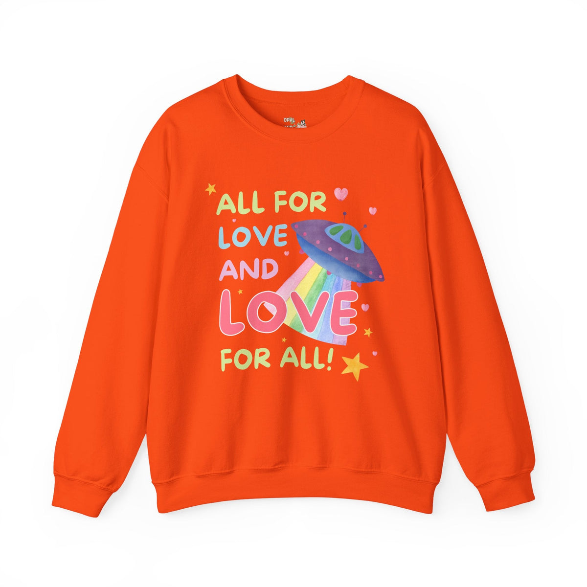 Gay Rights Shirt for Pride Month and Beyond: Cute 90s Aesthetic Rainbow UFO Sweatshirt with Stars, Adorable Y2K Vibes, Colorful Kitschy LGBTQ Shirt - Opal and June