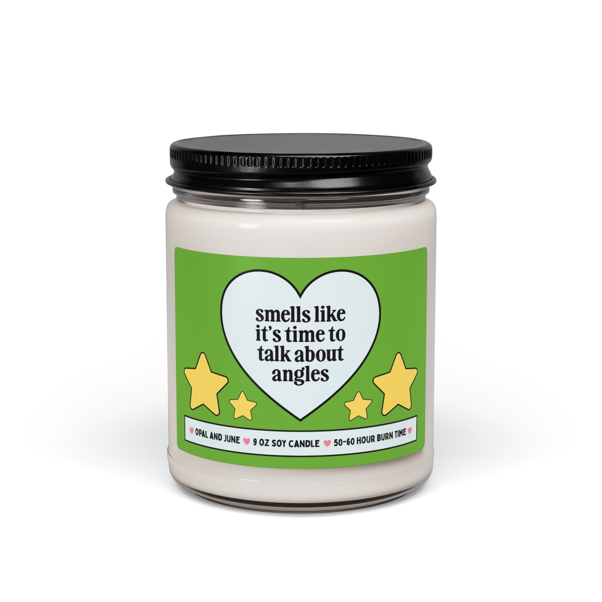 Geometry Teacher or Major Gift for Friend Who Loves Math: Smells Like It's Time to Talk About Angles Math Teacher Gift, 9 Oz Soy Candle - Opal and June