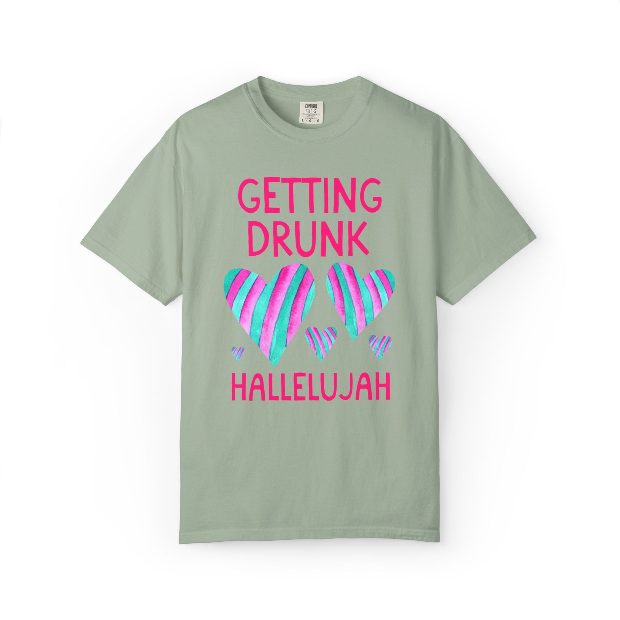 Getting Hitched and Getting Drunk Hallelujah Bachelorette Party T-Shirt, Funny Dopamine Maximalist Bridal Party Tee, Cute Kitcshy Wedding - Opal and June