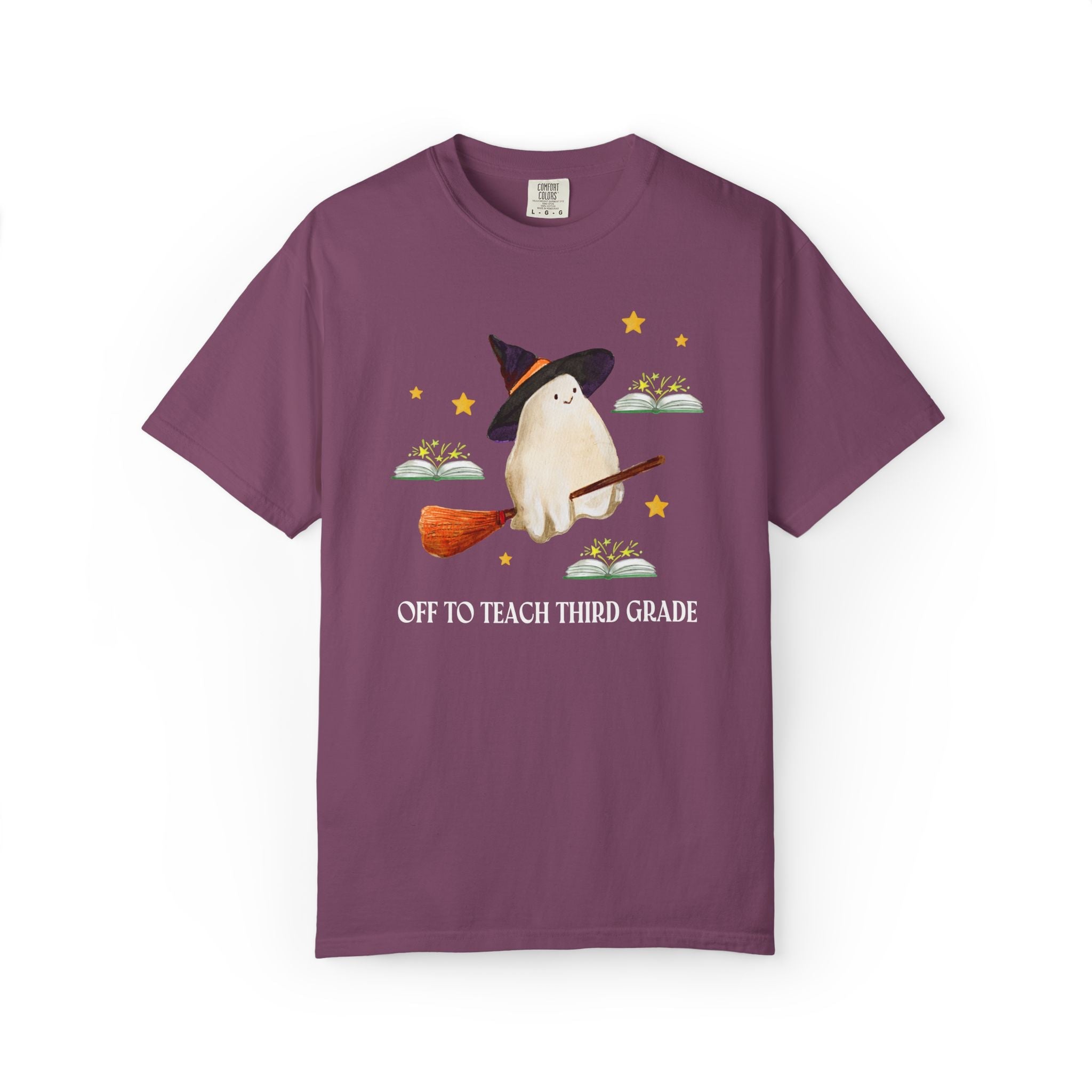 Ghost Halloween Teacher T-Shirt: Off to Teach (Grade or Subject) - Opal and June