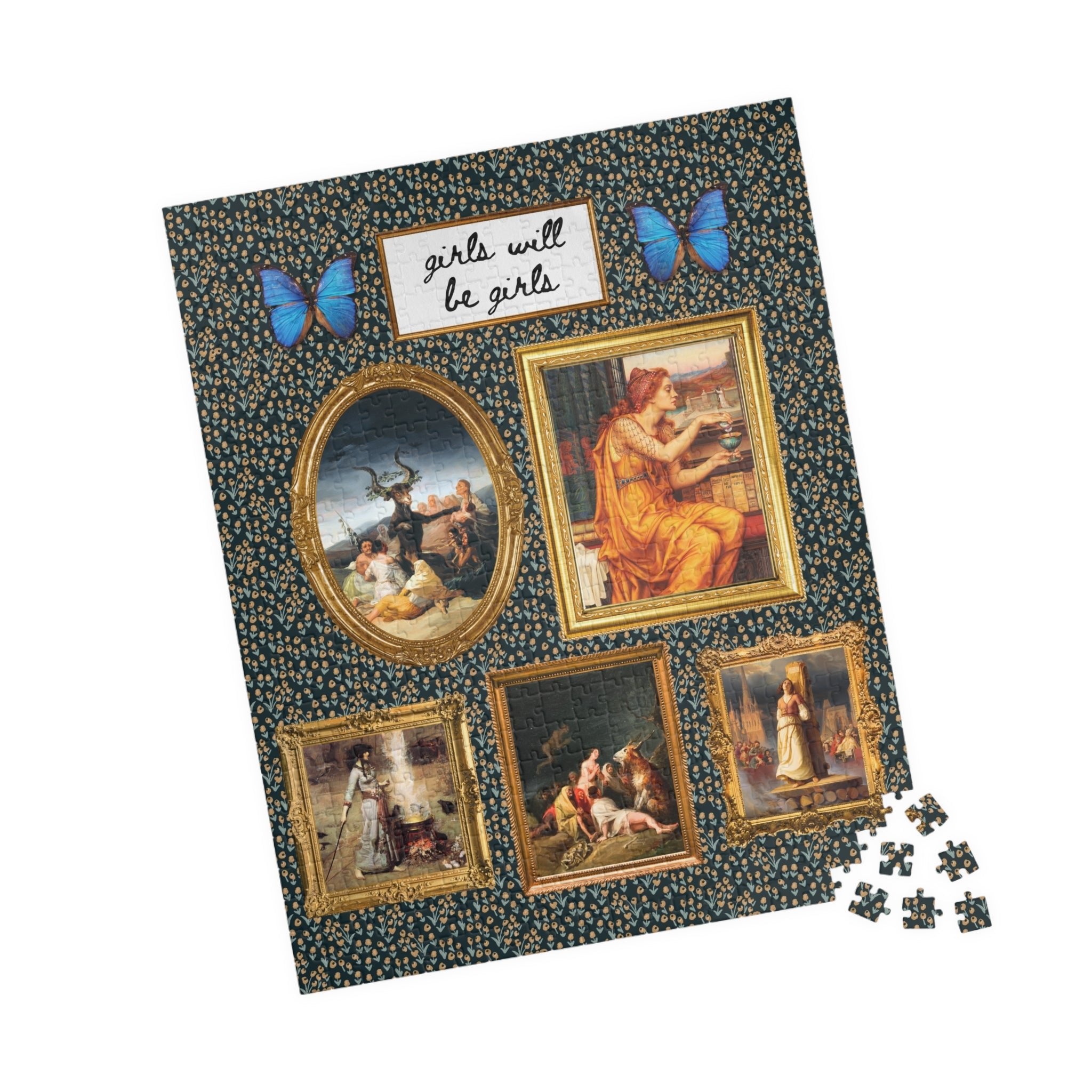 Girls Will Be Girls Famous Paintings of Witches or Witchcraft Puzzle - Opal and June