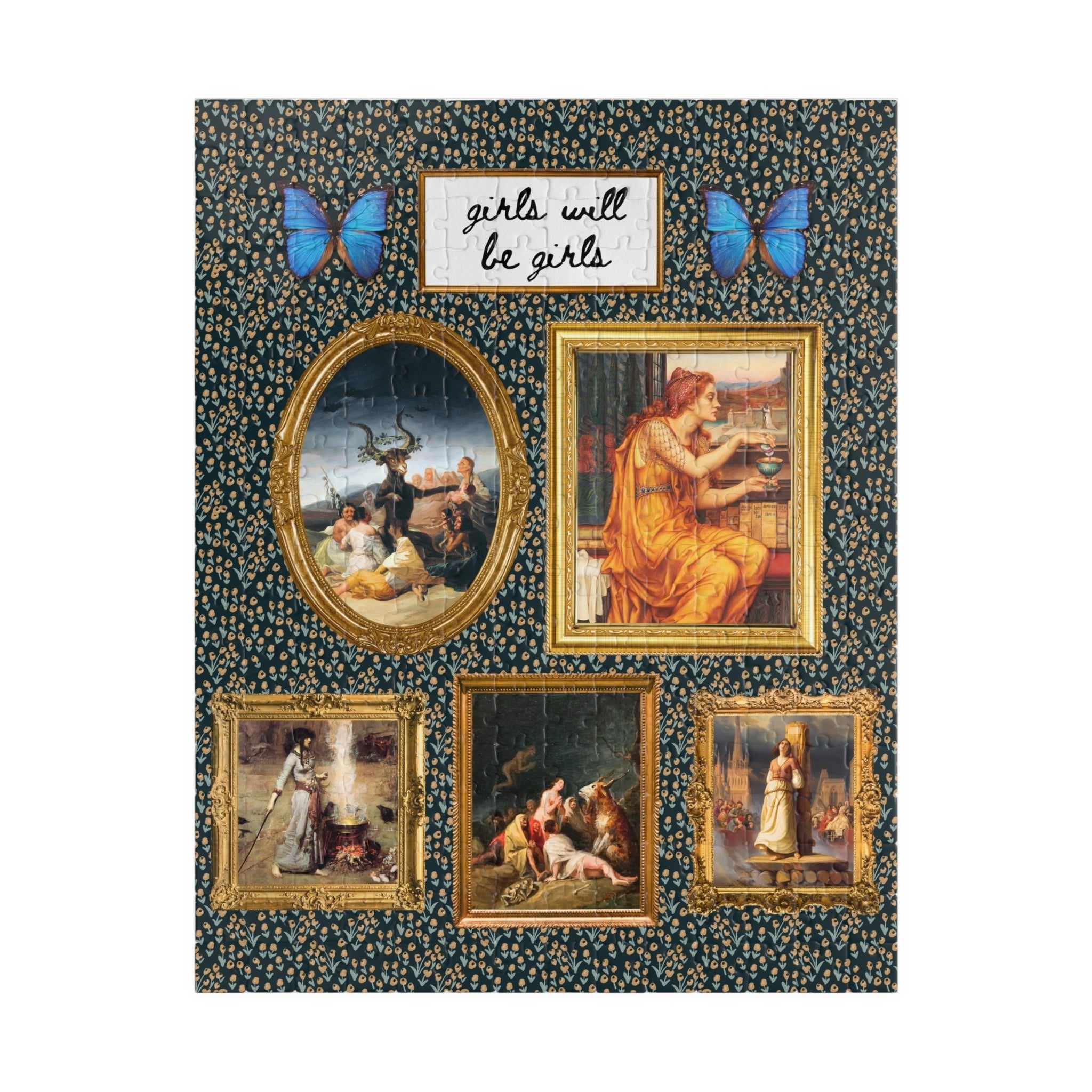 Girls Will Be Girls Famous Paintings of Witches or Witchcraft Puzzle - Opal and June