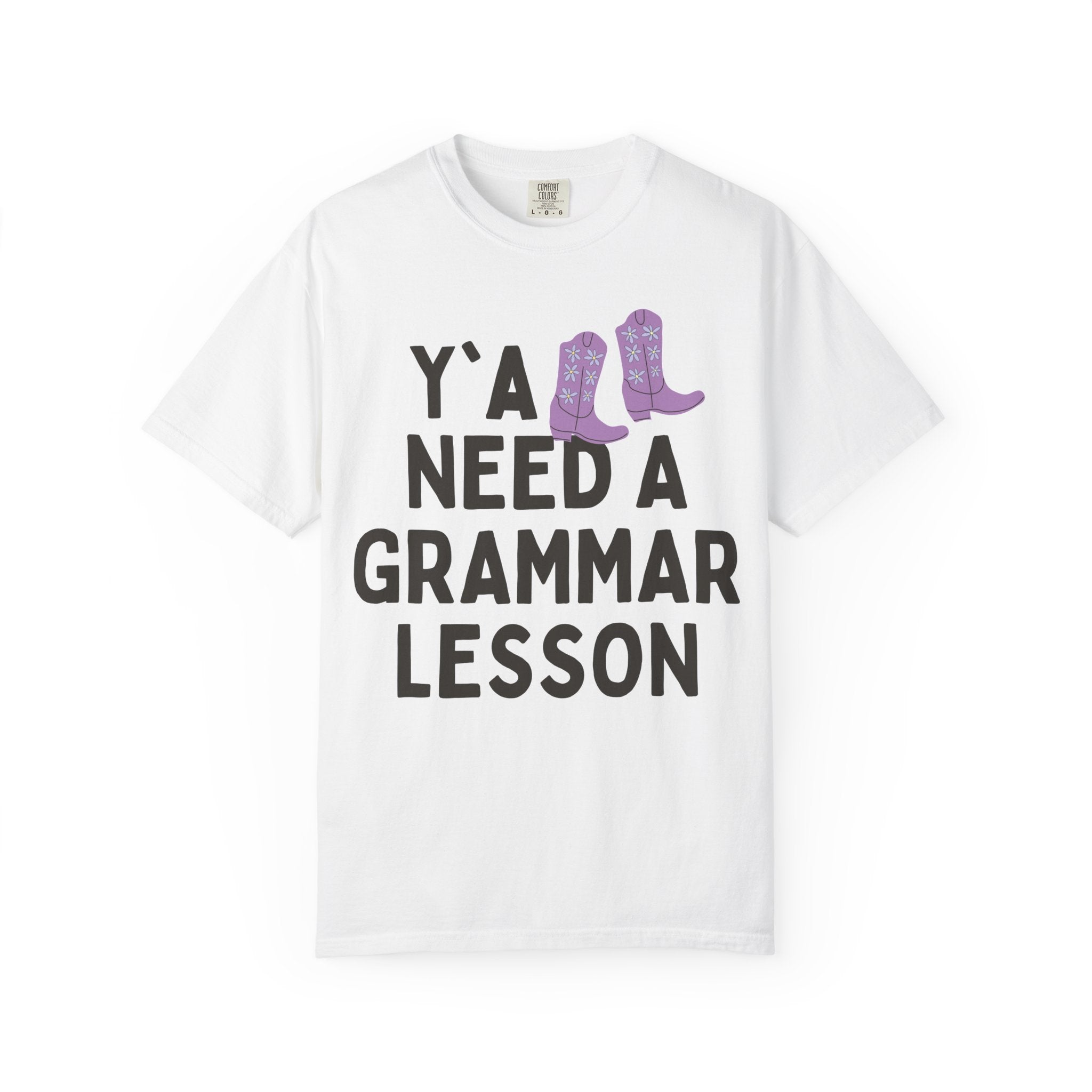 Grammar Teacher Tee Shirt with Funny Saying and Western Aesthetic: Y'all Need a Grammar Lesson, Silly ELA English Language Arts Teacher Tee - Opal and June