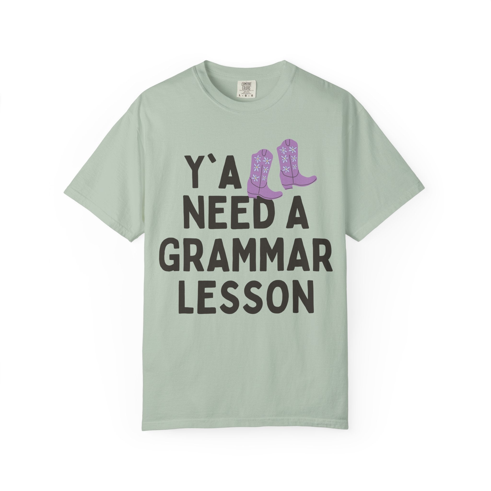 Grammar Teacher Tee Shirt with Funny Saying and Western Aesthetic: Y'all Need a Grammar Lesson, Silly ELA English Language Arts Teacher Tee - Opal and June