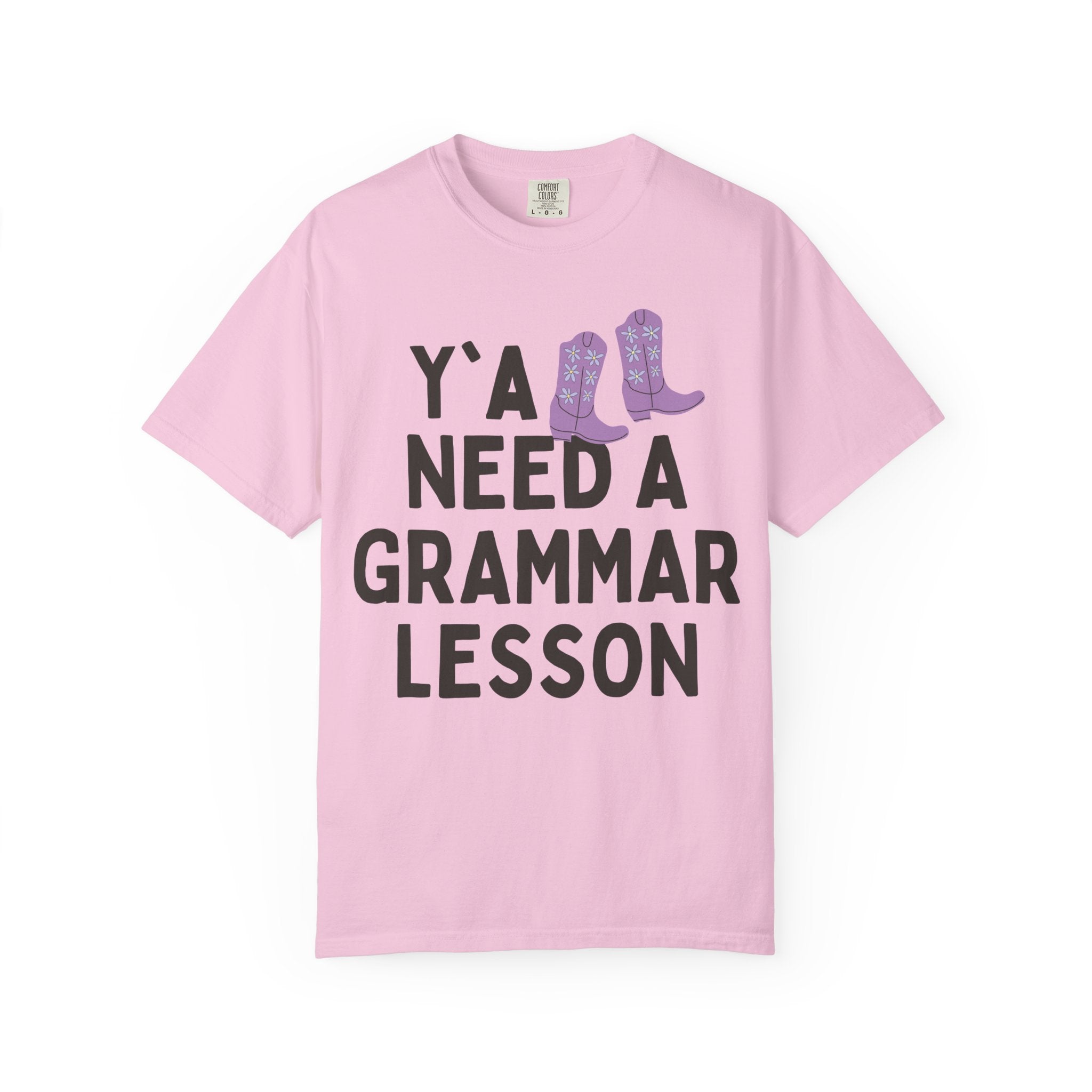 Grammar Teacher Tee Shirt with Funny Saying and Western Aesthetic: Y'all Need a Grammar Lesson, Silly ELA English Language Arts Teacher Tee - Opal and June
