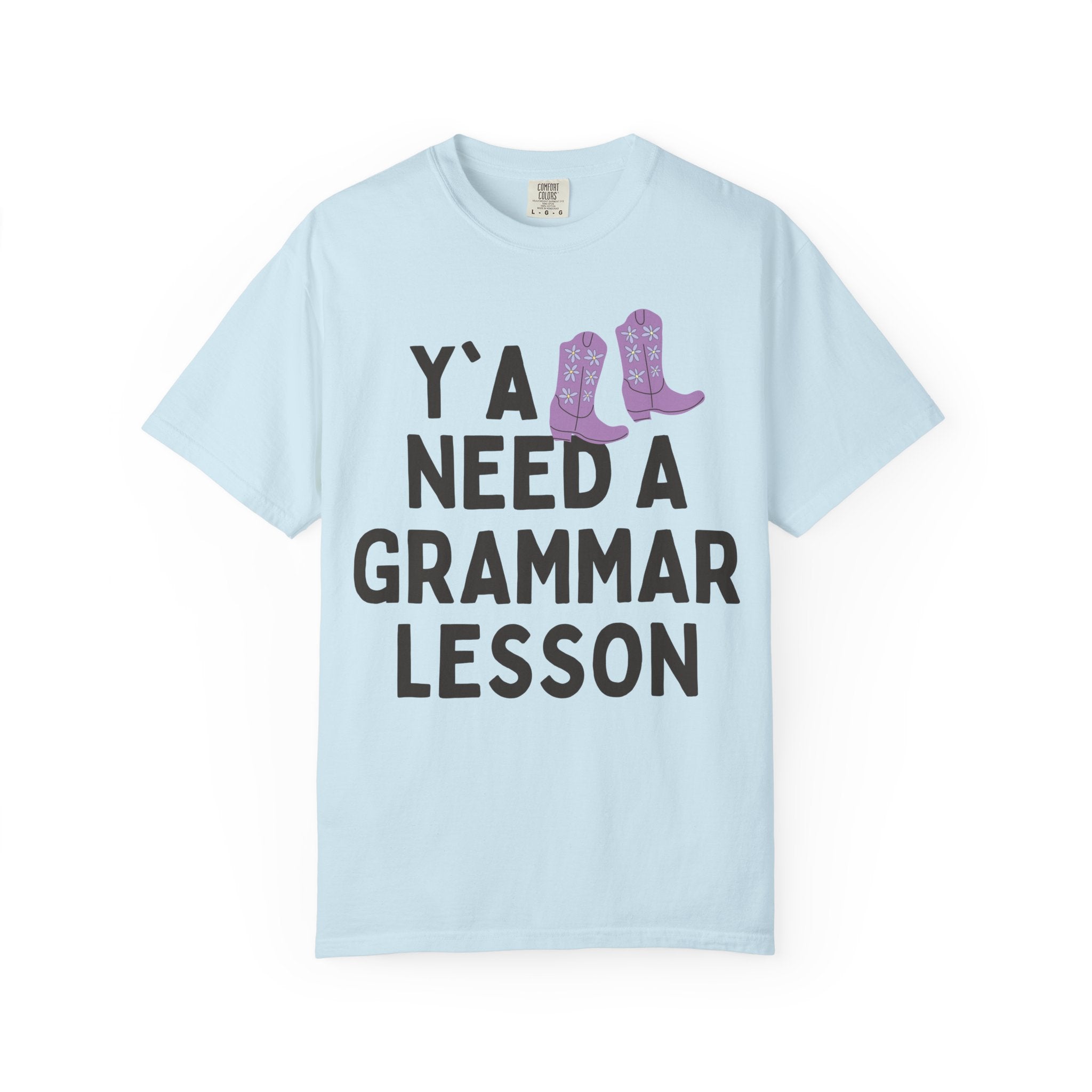 Grammar Teacher Tee Shirt with Funny Saying and Western Aesthetic: Y'all Need a Grammar Lesson, Silly ELA English Language Arts Teacher Tee - Opal and June