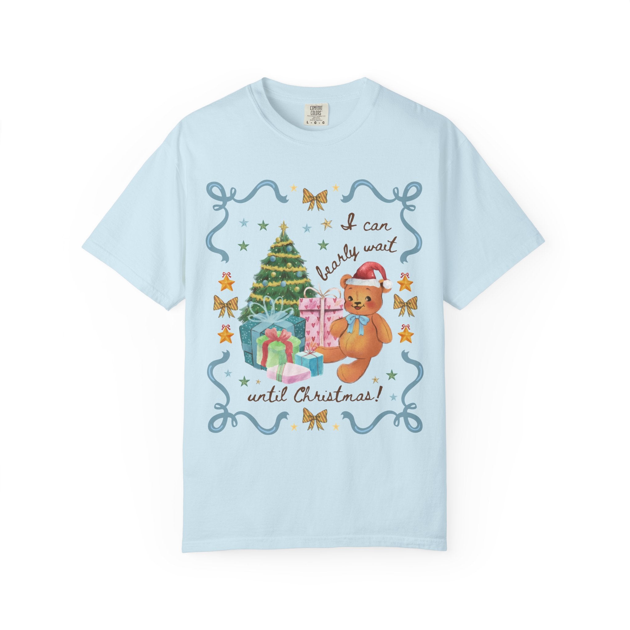 Grandmacore Christmas T-Shirt with Cottagecore Bear - Opal and June