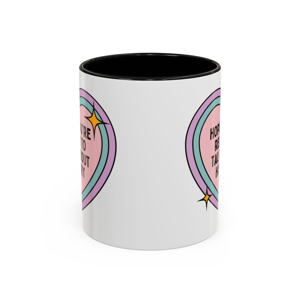 Groovy History 11 Oz Coffee Mug for History Professor: Hope You're Ready to Talk About History | Funny Retro Heart Coffee Mug, Gift for History Teacher - Opal and June