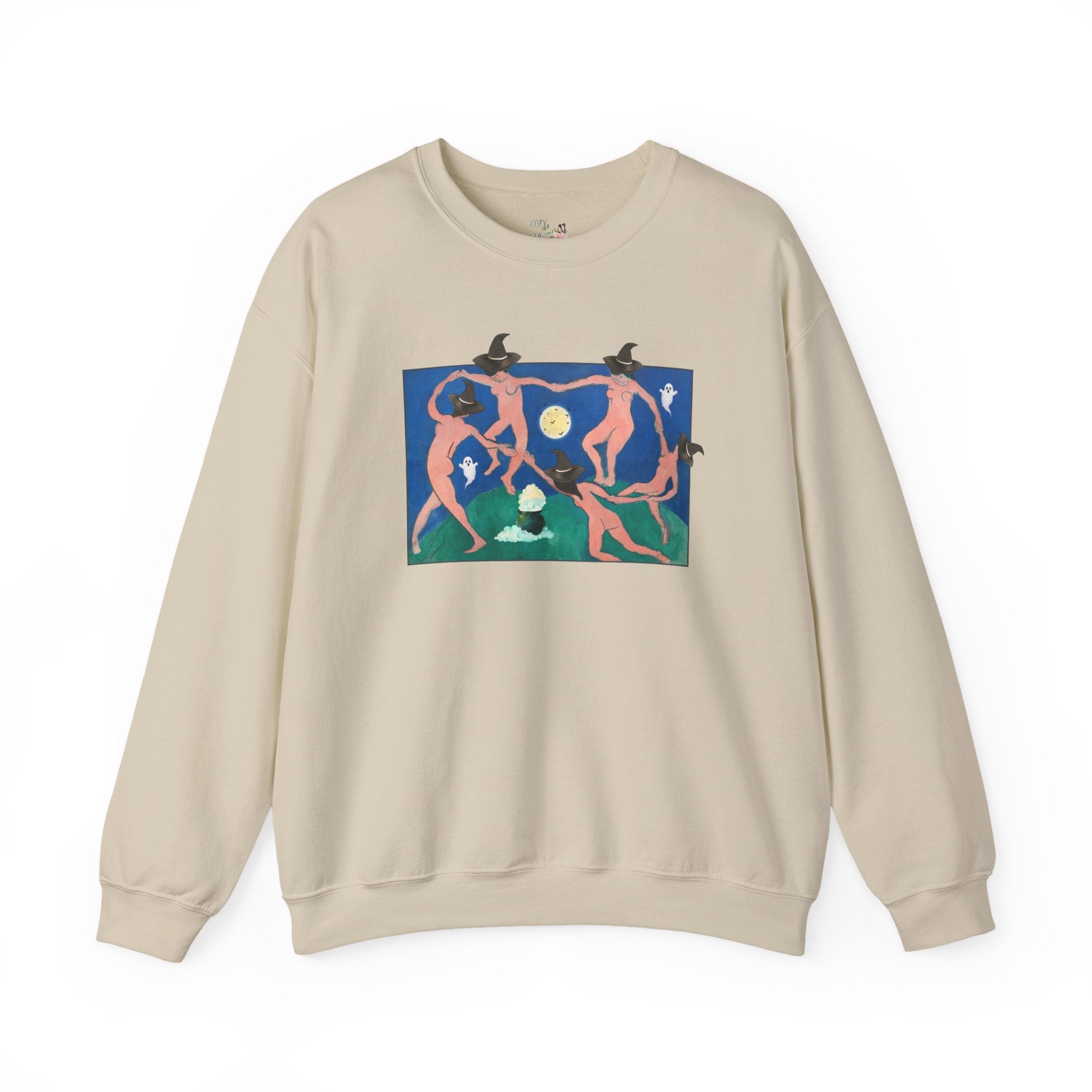 Halloween Art History Buff Sweatshirt with Spooky Witches and Ghosts: Henri Matisse Dance Early 1900s Famous Painting, French Art History - Opal and June